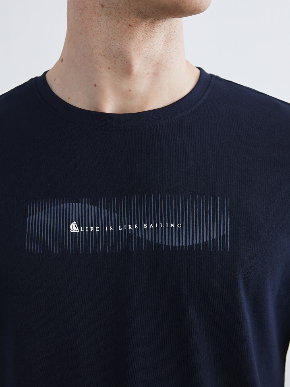 Crew Neck Printed Jersey Men's T-Shirt-2