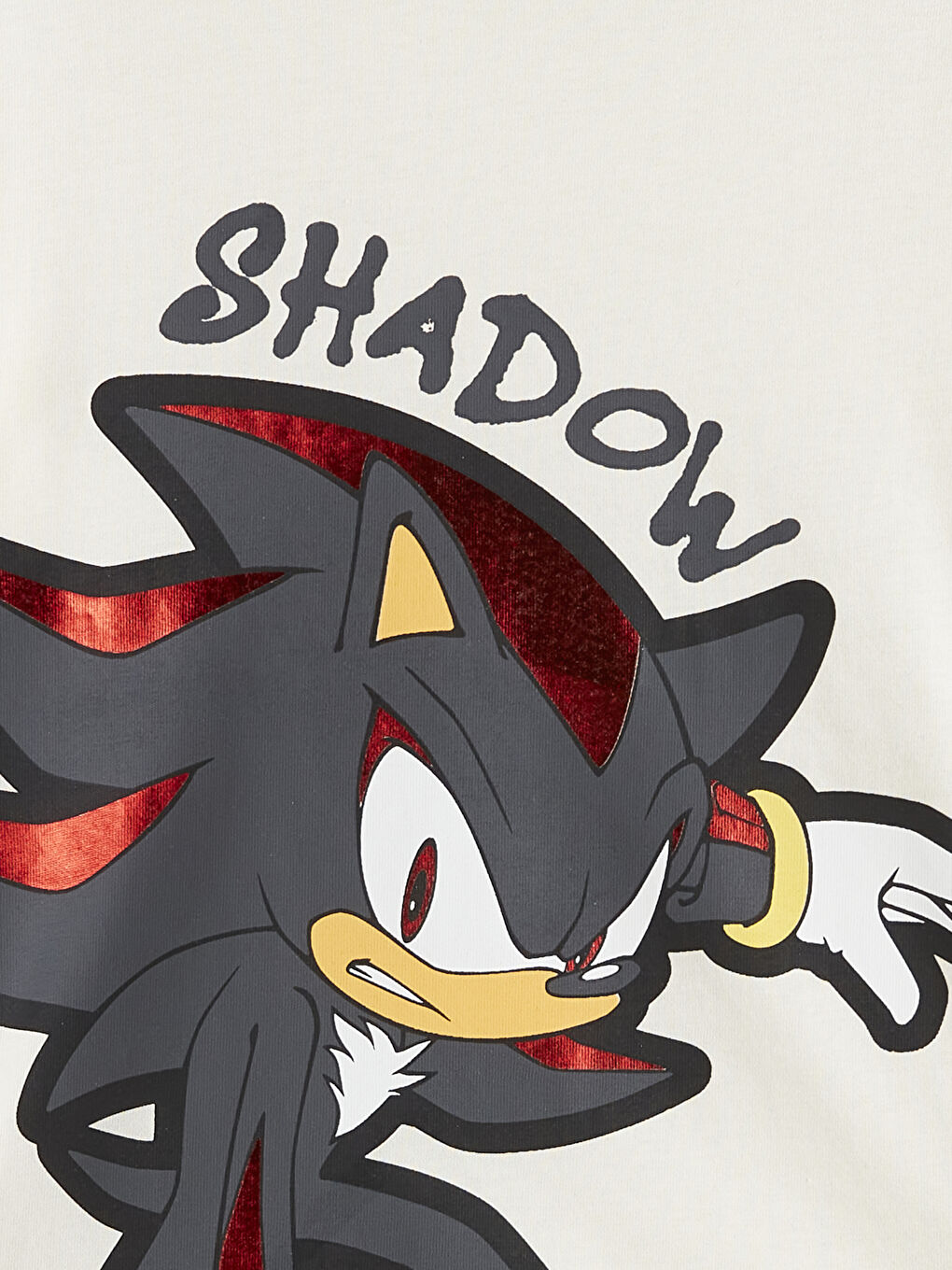 Bej Bisiklet Yaka Sonic Baskılı Erkek Çocuk Tişört-1