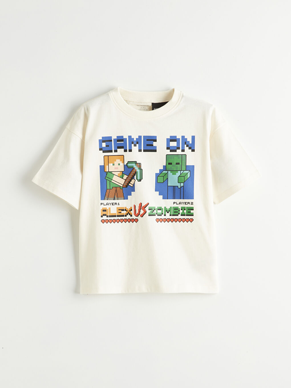 Bej Erkek Çocuk Minecraft Baskılı Tişört 2'li-4