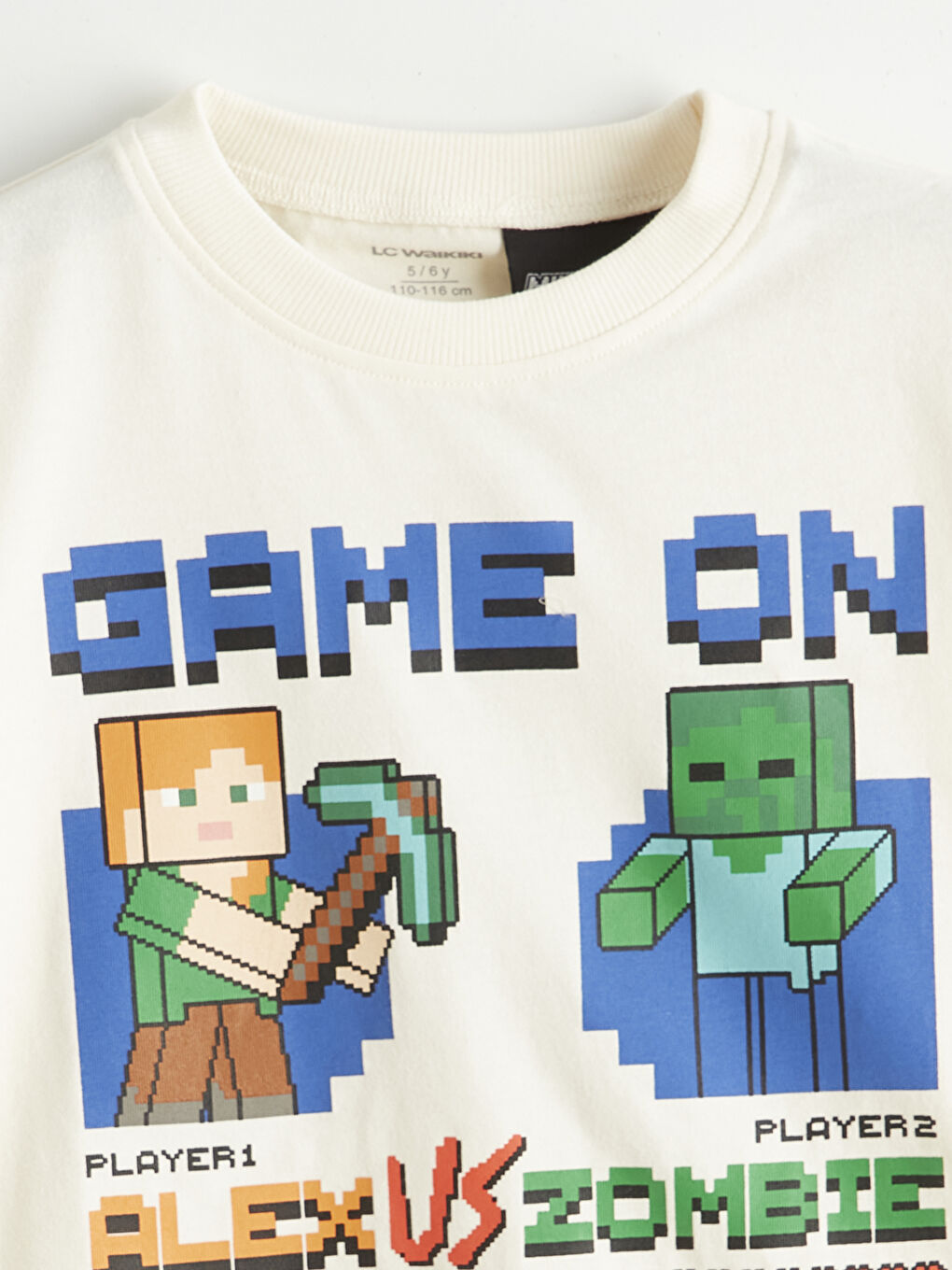 Bej Erkek Çocuk Minecraft Baskılı Tişört 2'li-5