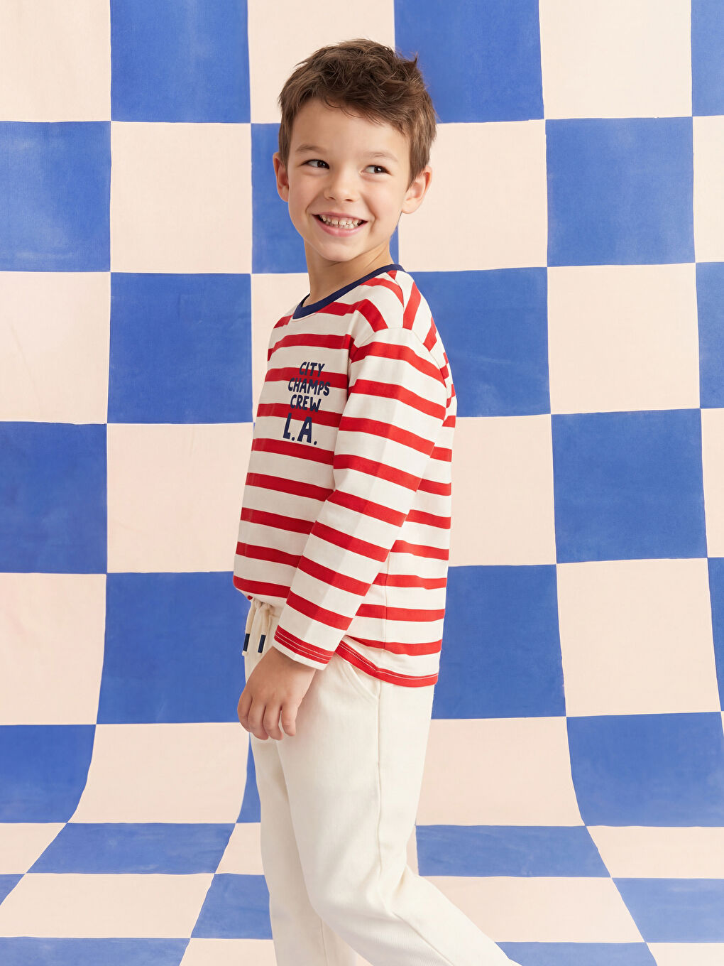 Футболка для мальчиков с круглым вырезом и полосатым узором, упаковка из 2 штук-2