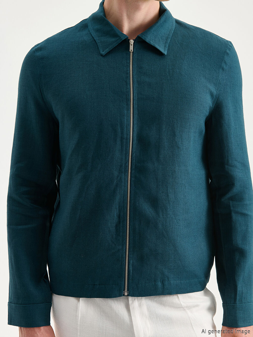 Shirt Collar 100% Linen Men's Jacket-2