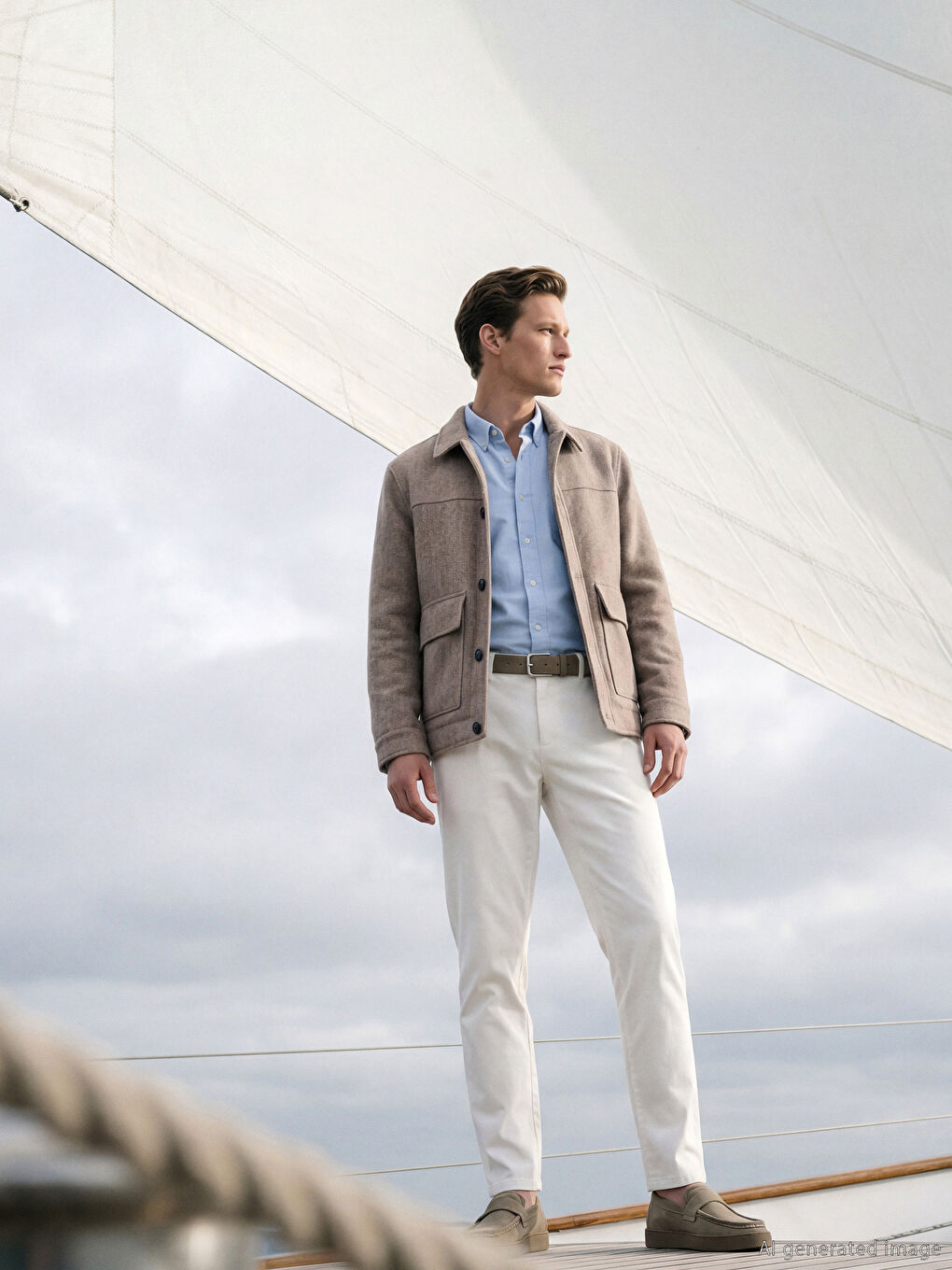 Пальто мужское стандартного кроя из шерсти-1