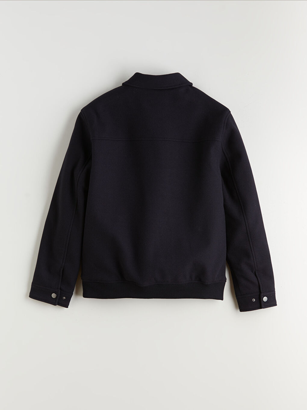 Lacivert Standart Kalıp Gömlek Yaka Erkek Kaşe Mont-6