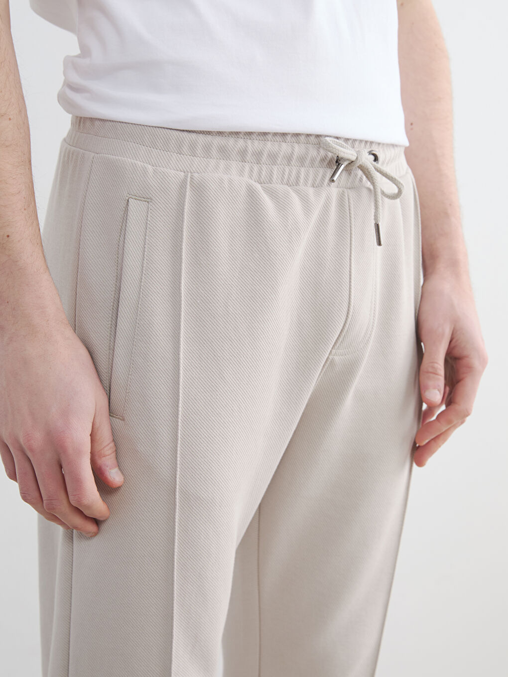 Bej Standart Kalıp Erkek Jogger Eşofman Altı-2