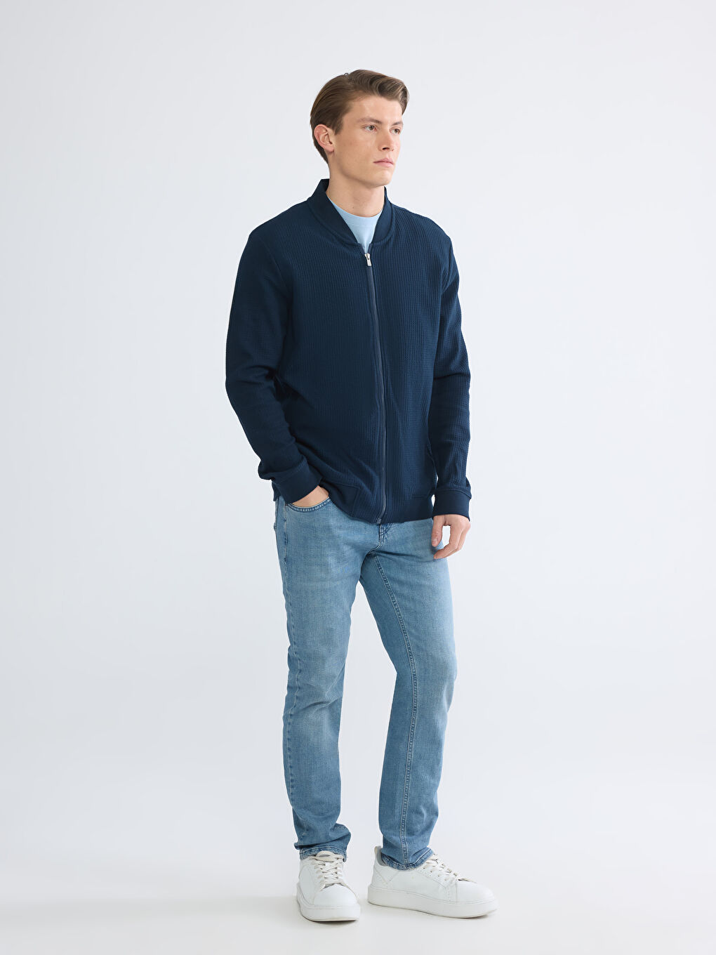 Men's Zip-Up Varsity Sweatshirt-1