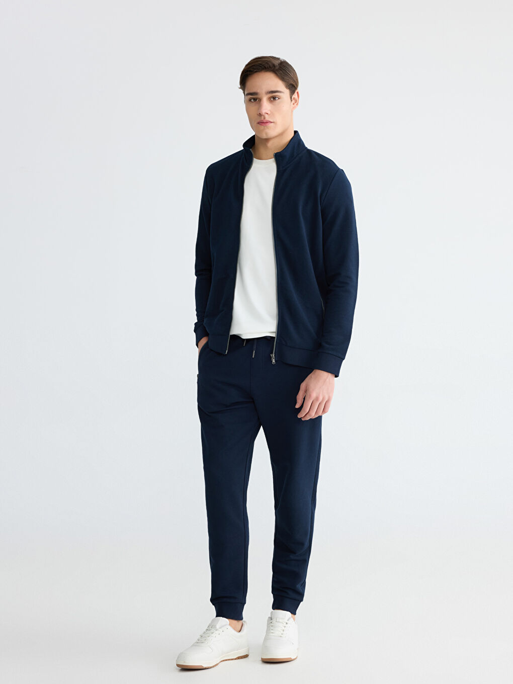 Men's stand-up collar zip-up sweatshirt-1