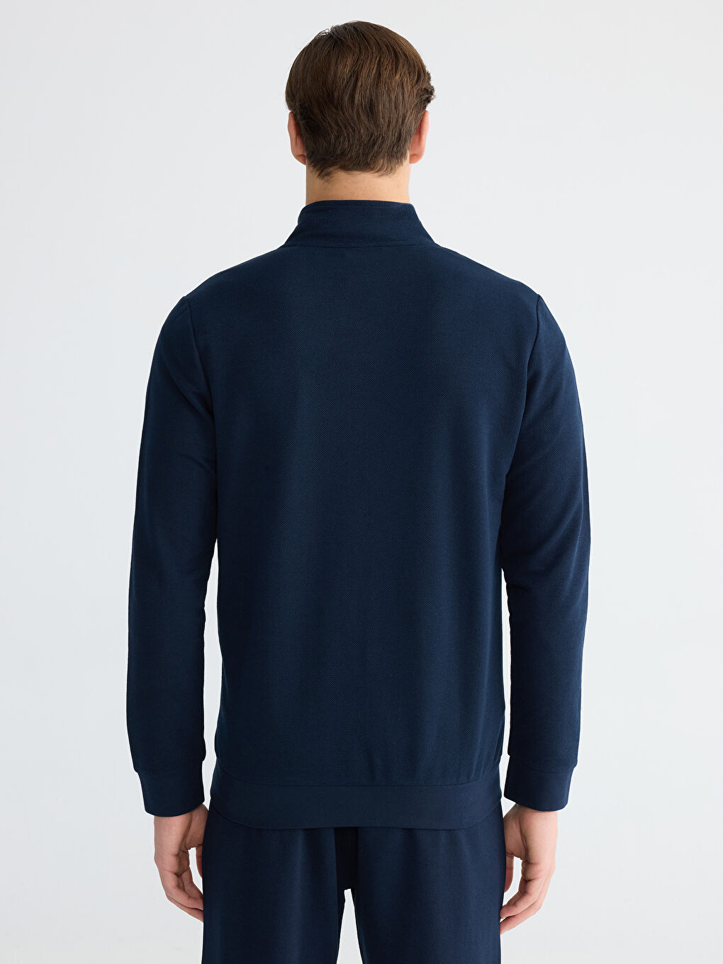 Men's stand-up collar zip-up sweatshirt-3