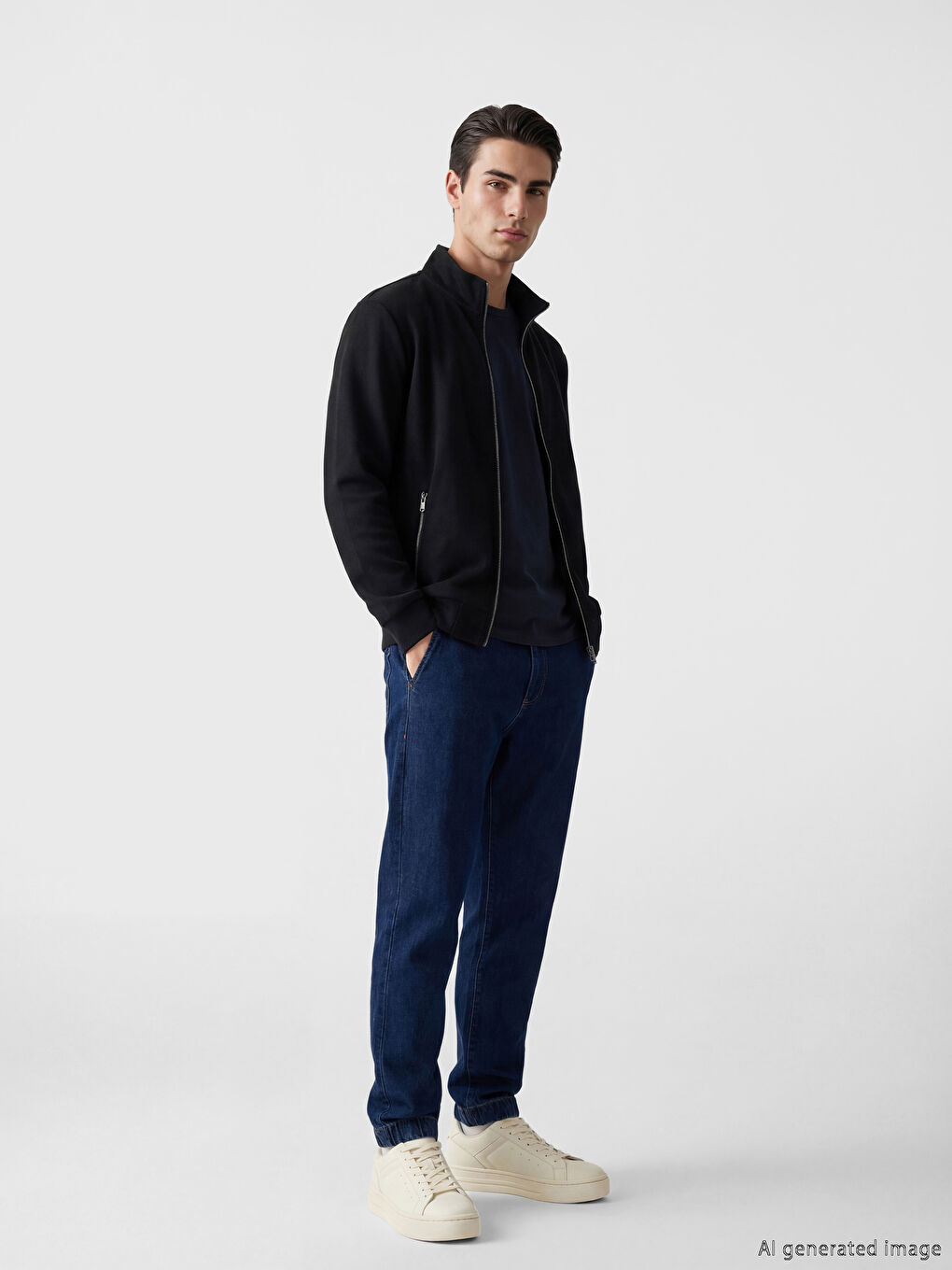 Muški sweatshirt s visokim ovratnikom i patentom-1