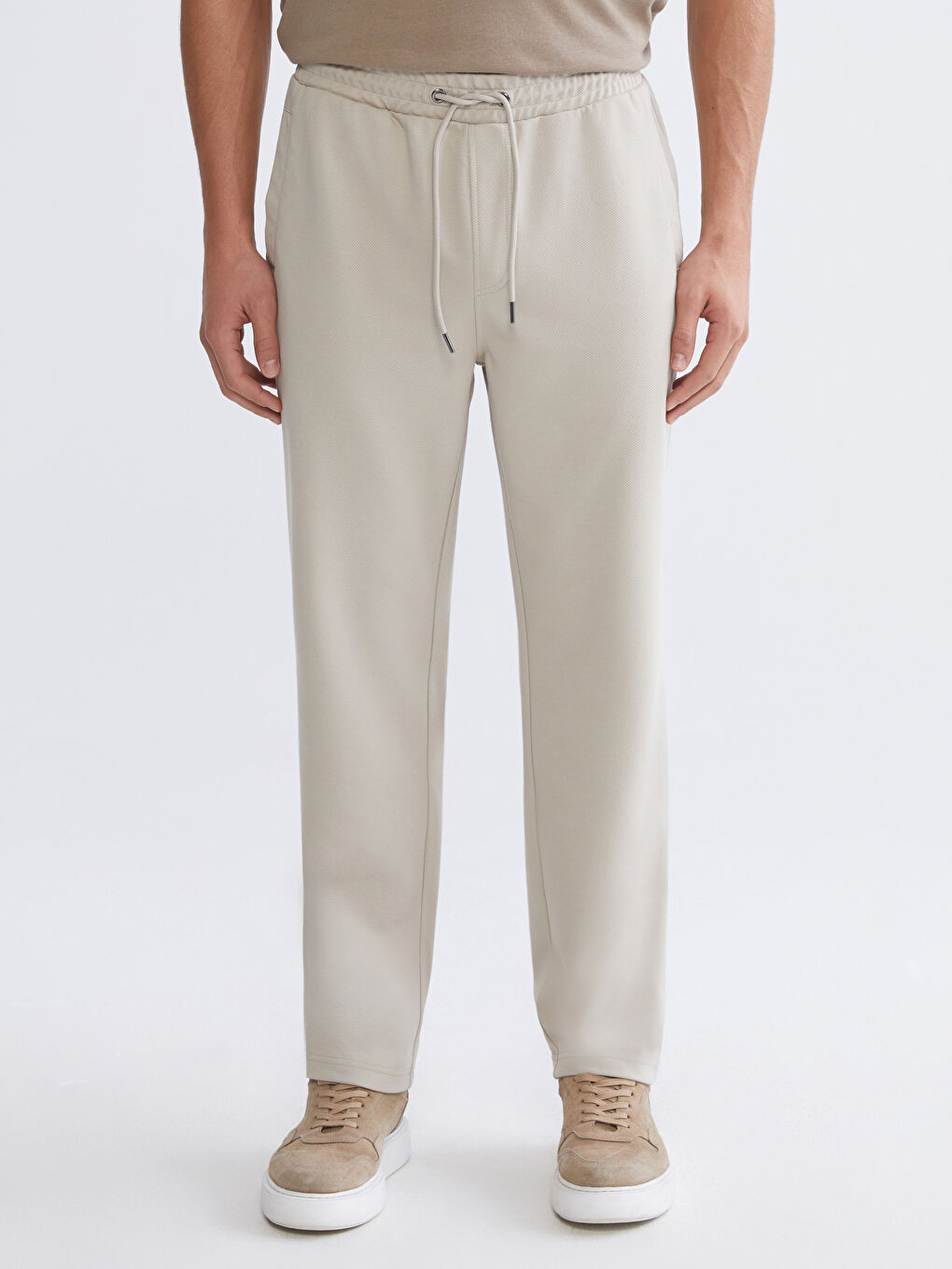 Bej Standart Kalıp Erkek Eşofman Altı-2