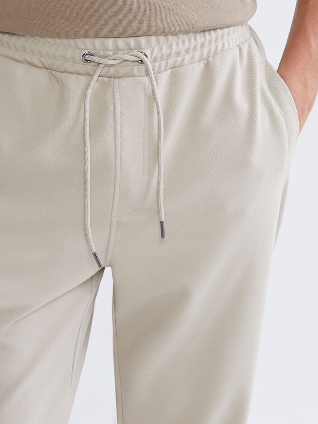 Bej Standart Kalıp Erkek Eşofman Altı-4