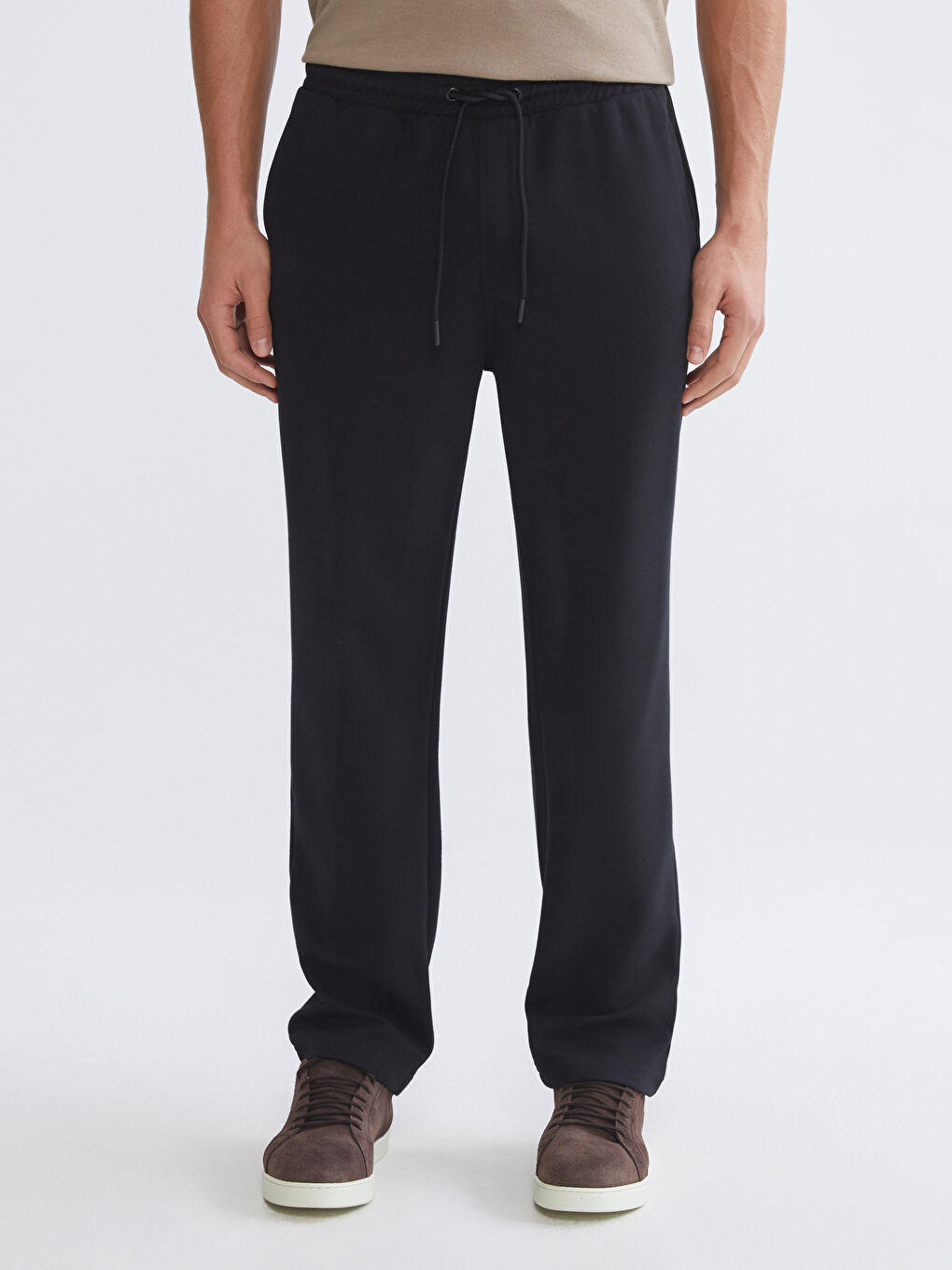 Siyah Standart Kalıp Erkek Eşofman Altı-2