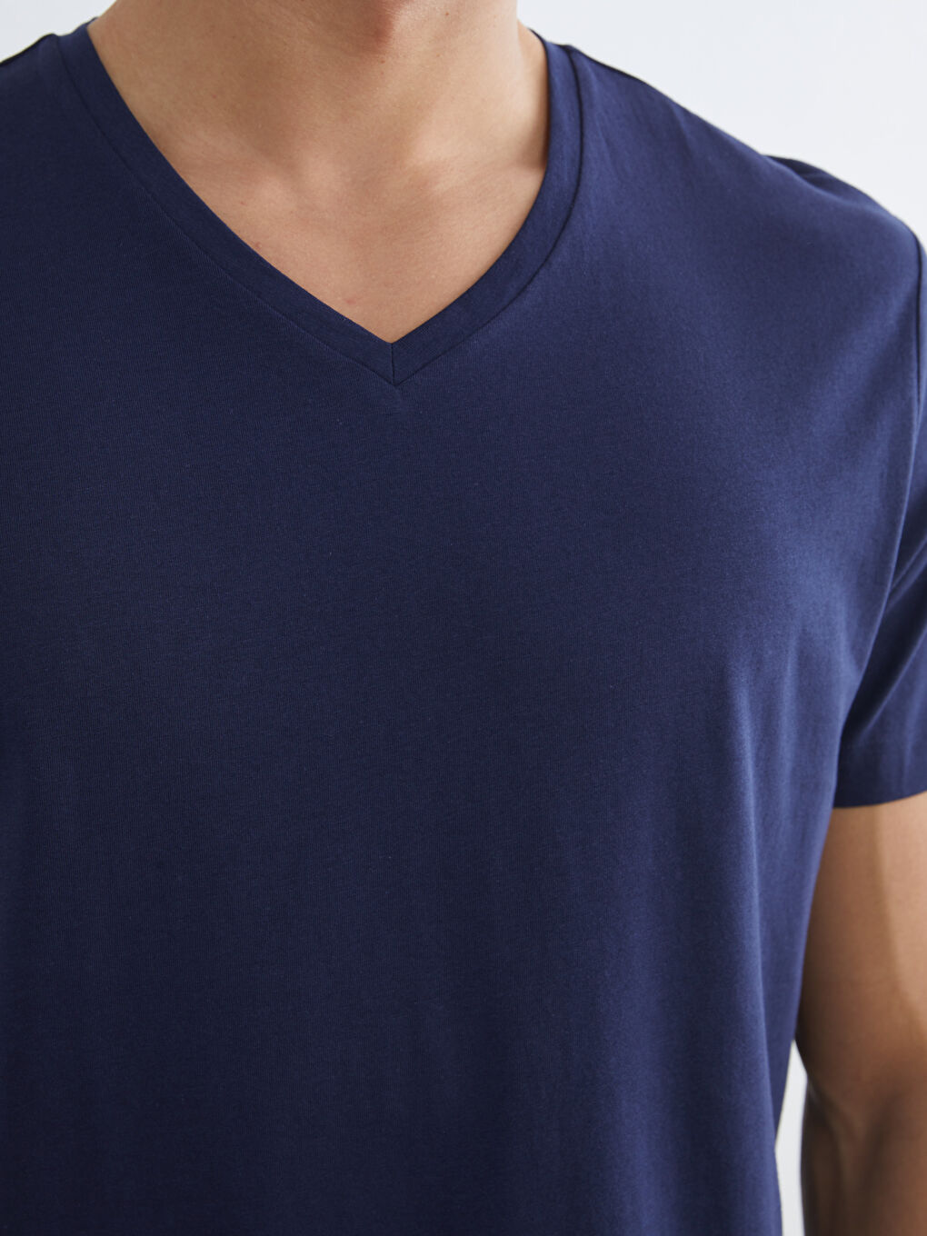 V-Neck Short Sleeve Jersey Men's T-Shirt-2