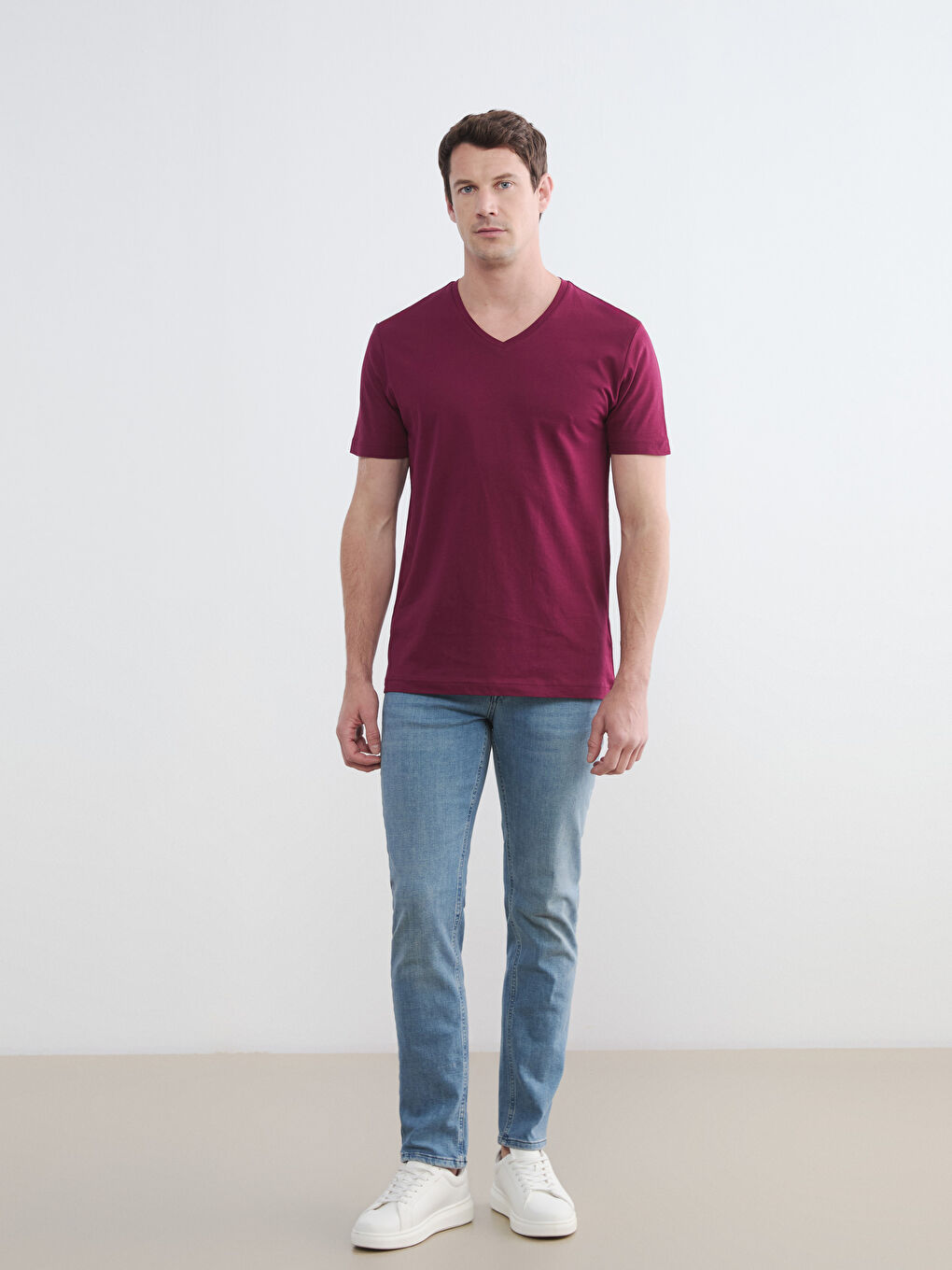 V Neck Jersey Men's T-Shirt-1