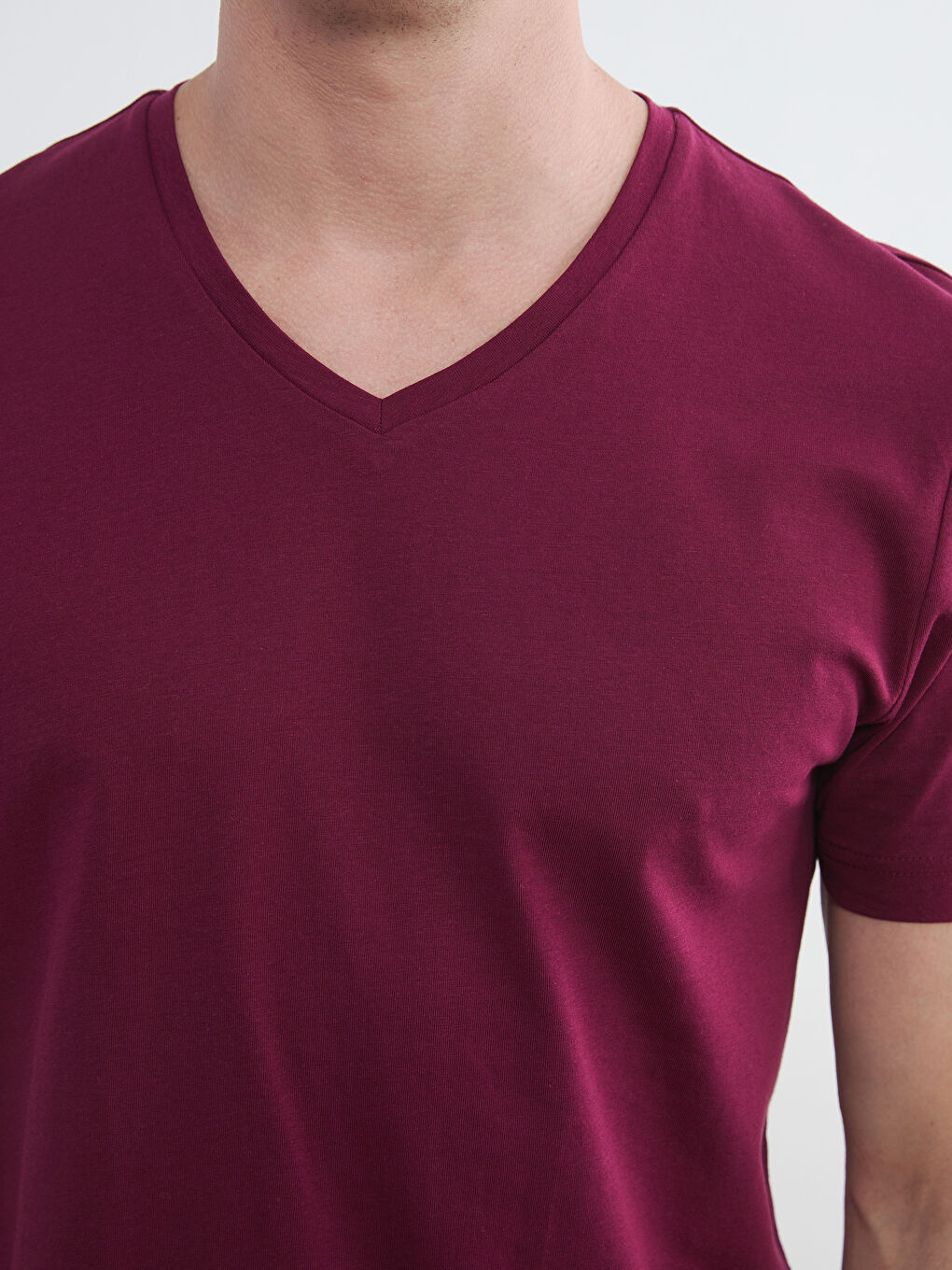 V Neck Jersey Men's T-Shirt-2