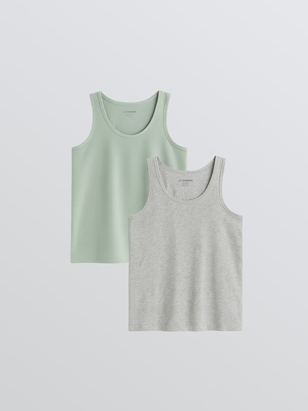 Yeşil Bisiklet Yaka Erkek Çocuk Atlet 2'li