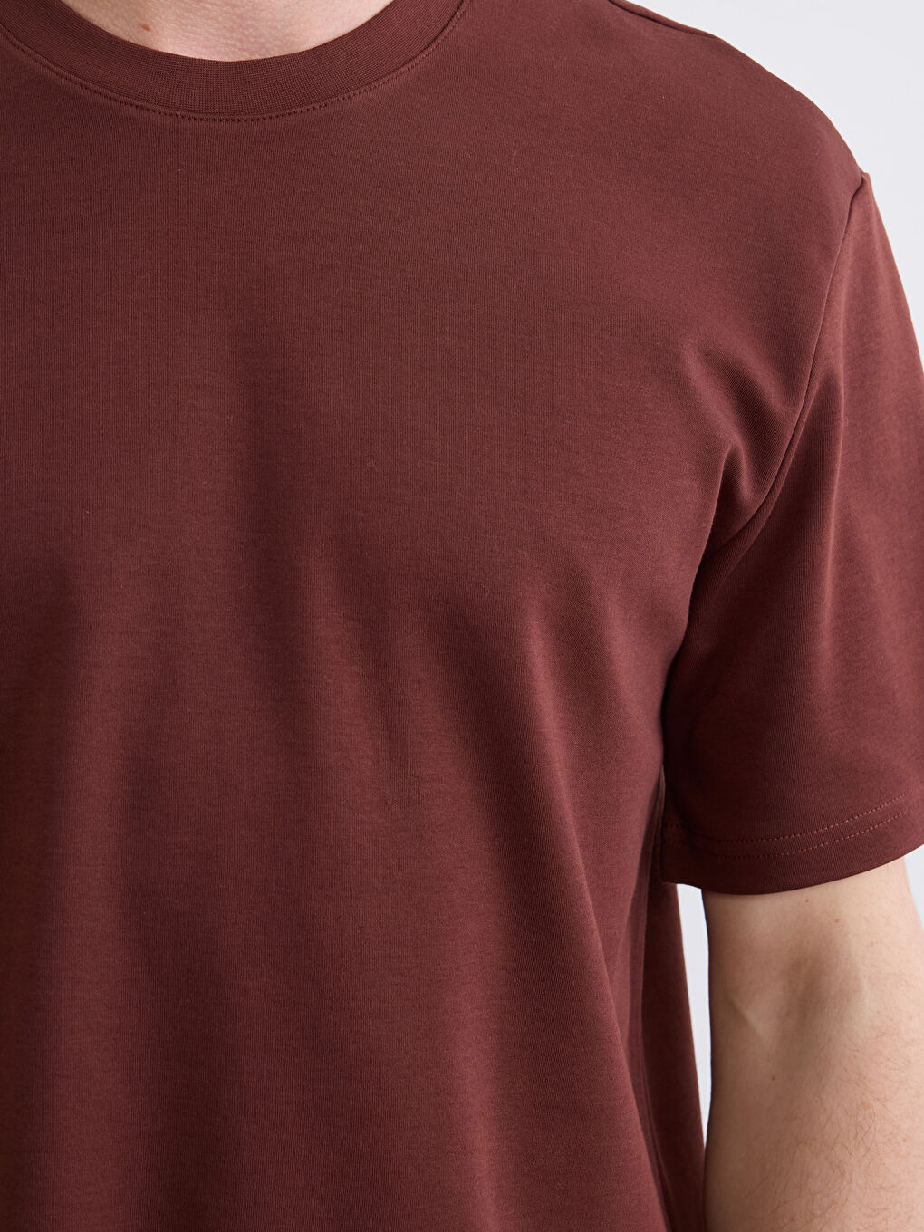 Kahverengi Bisiklet Yaka Erkek Tişört-2