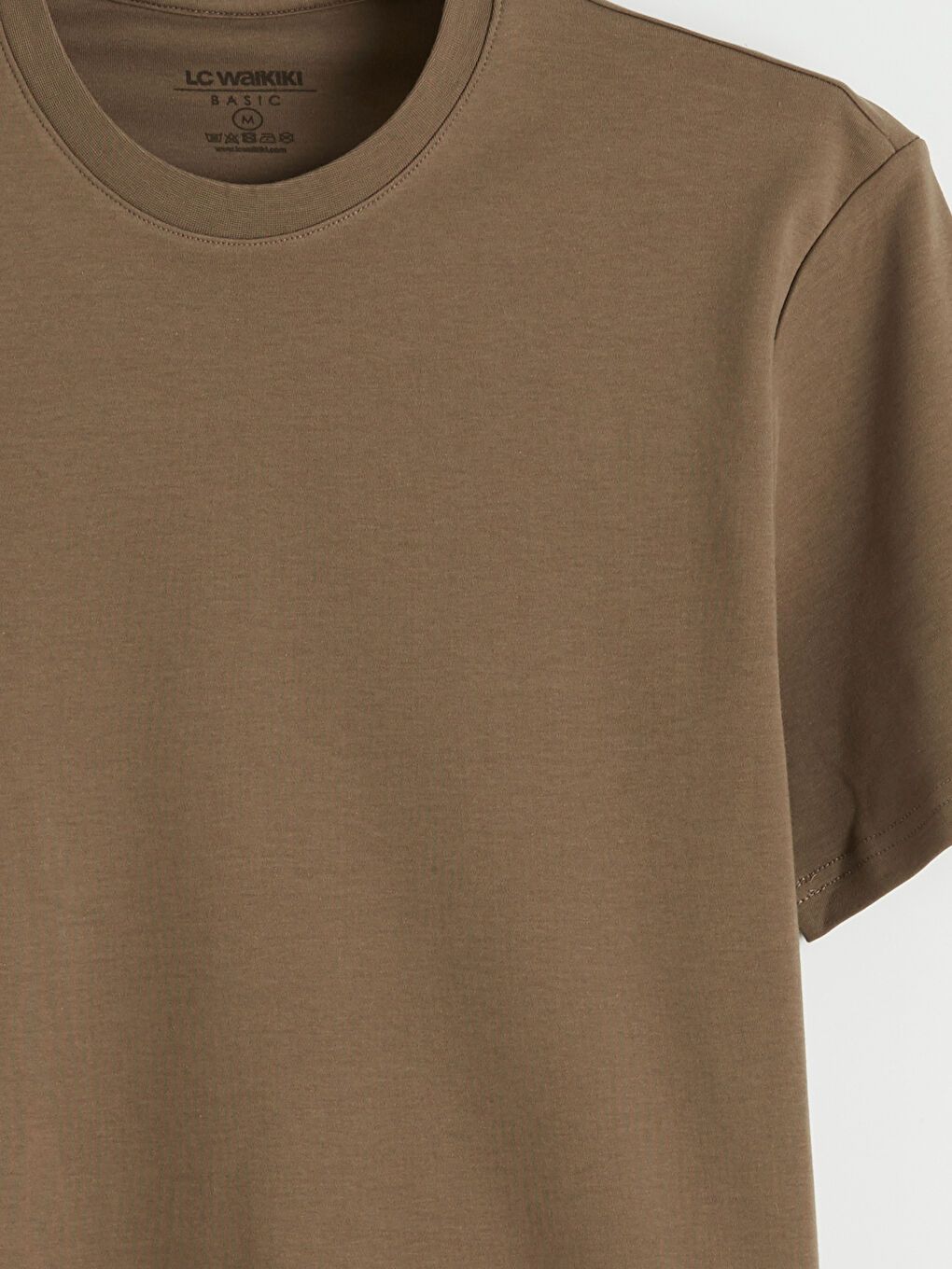 Kahverengi Bisiklet Yaka Erkek Tişört-1