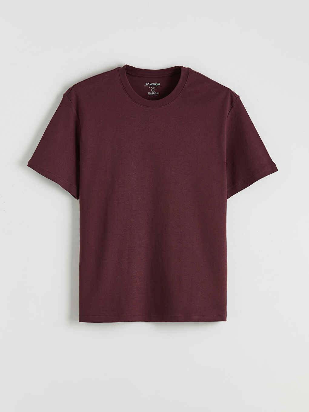 Bordo Bisiklet Yaka Erkek Tişört-4