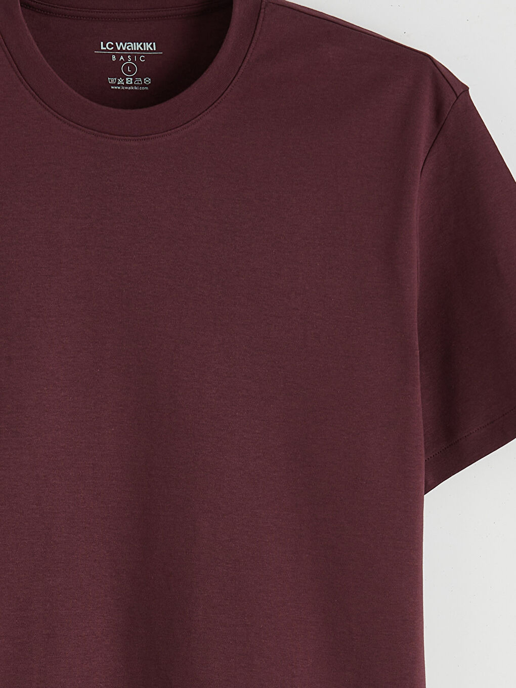 Bordo Bisiklet Yaka Erkek Tişört-5