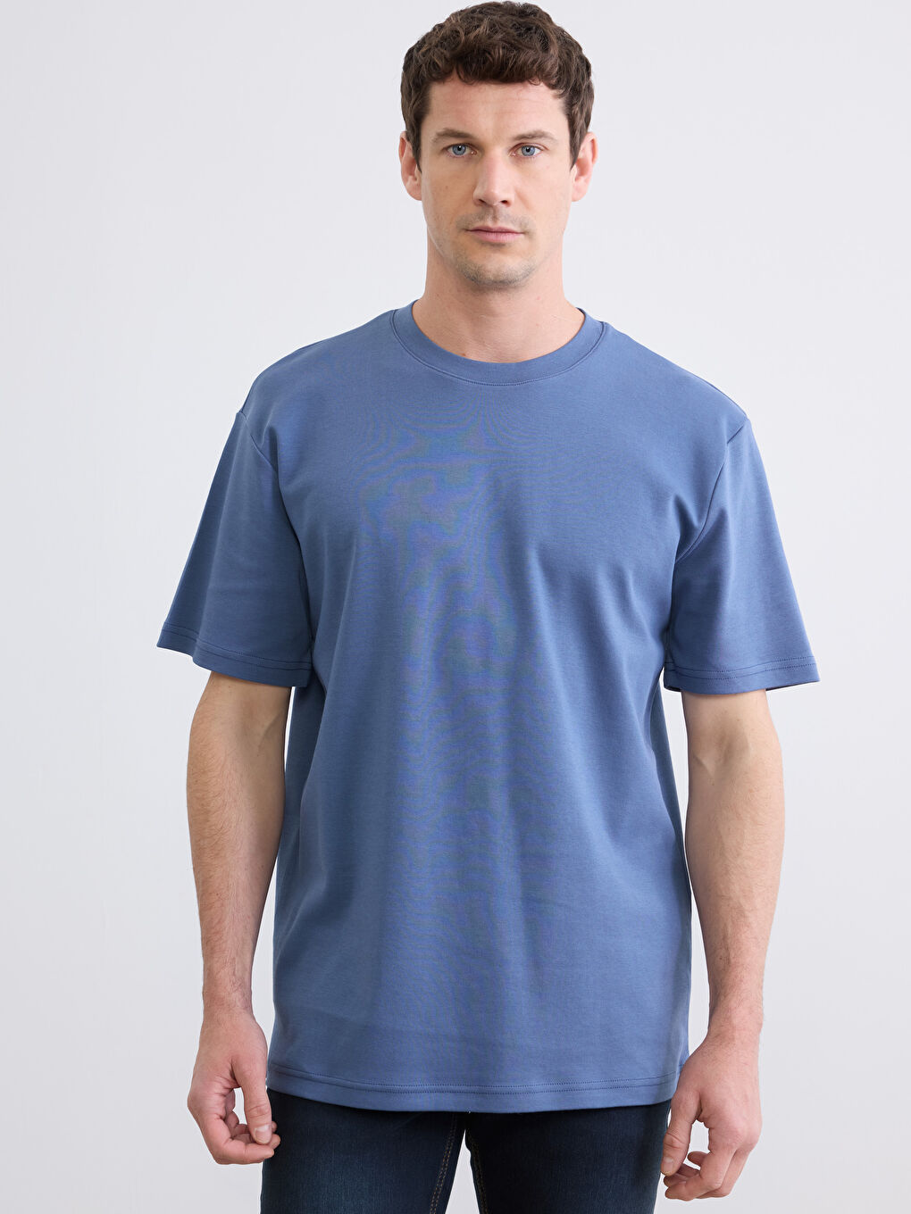 Mavi Bisiklet Yaka Erkek Tişört