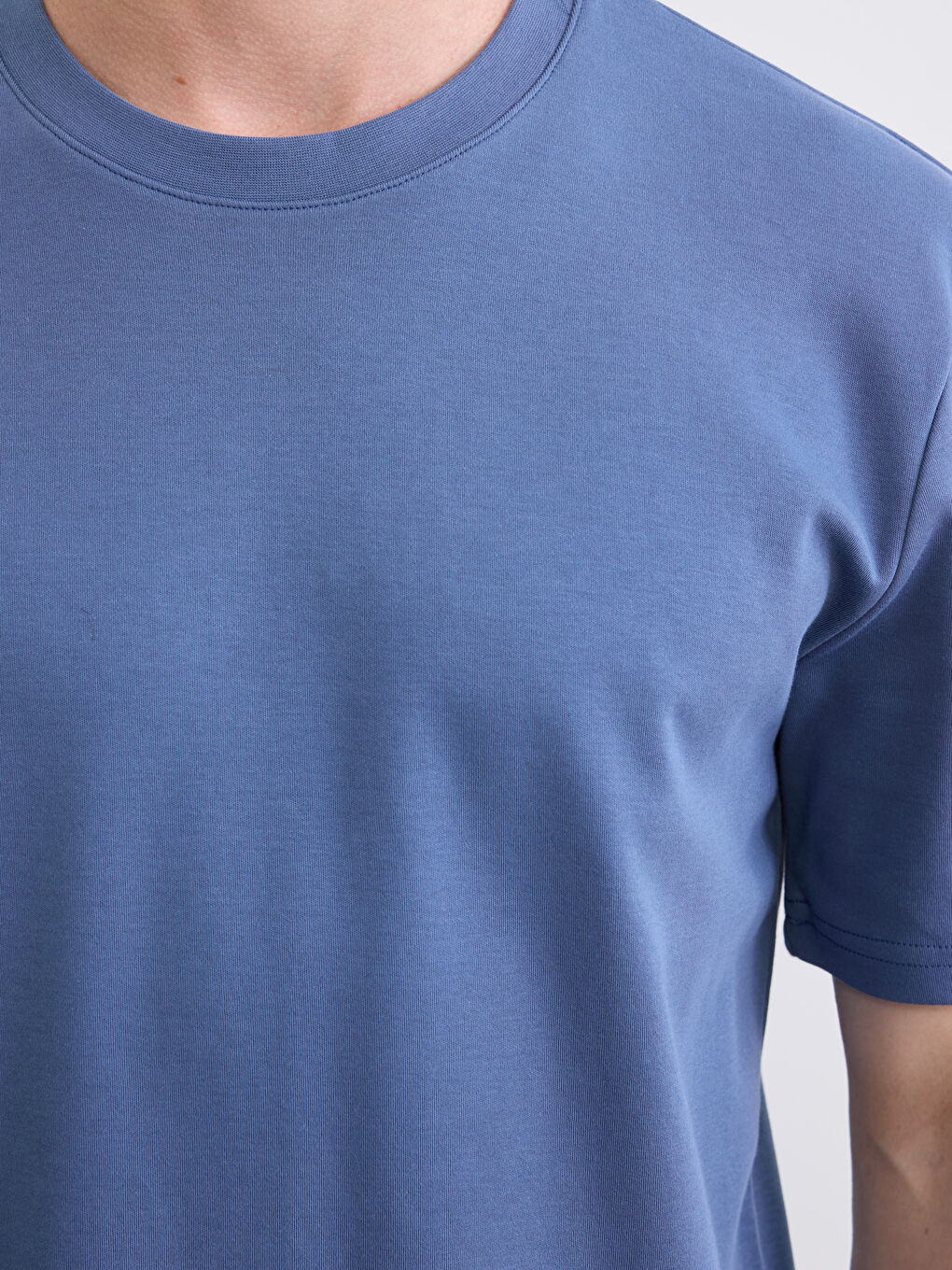 Mavi Bisiklet Yaka Erkek Tişört-2