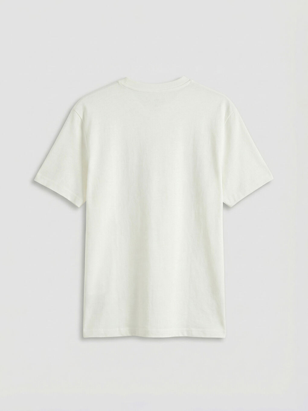 Ekru Bisiklet Yaka Erkek Tişört-5