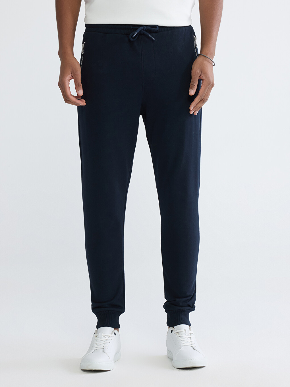 Pantaloni De Trening Pentru Bărbați, Cu Buzunare Cu Fermoar, Croială Normală.-1