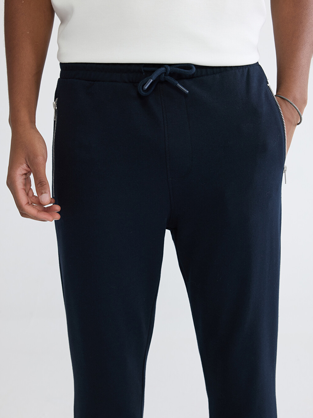 Pantaloni De Trening Pentru Bărbați, Cu Buzunare Cu Fermoar, Croială Normală.-2