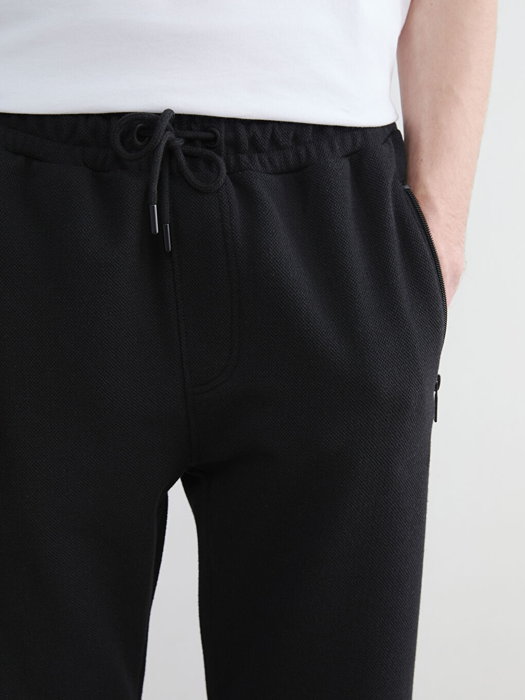 Siyah Standart Kalıp Erkek Eşofman Altı-2