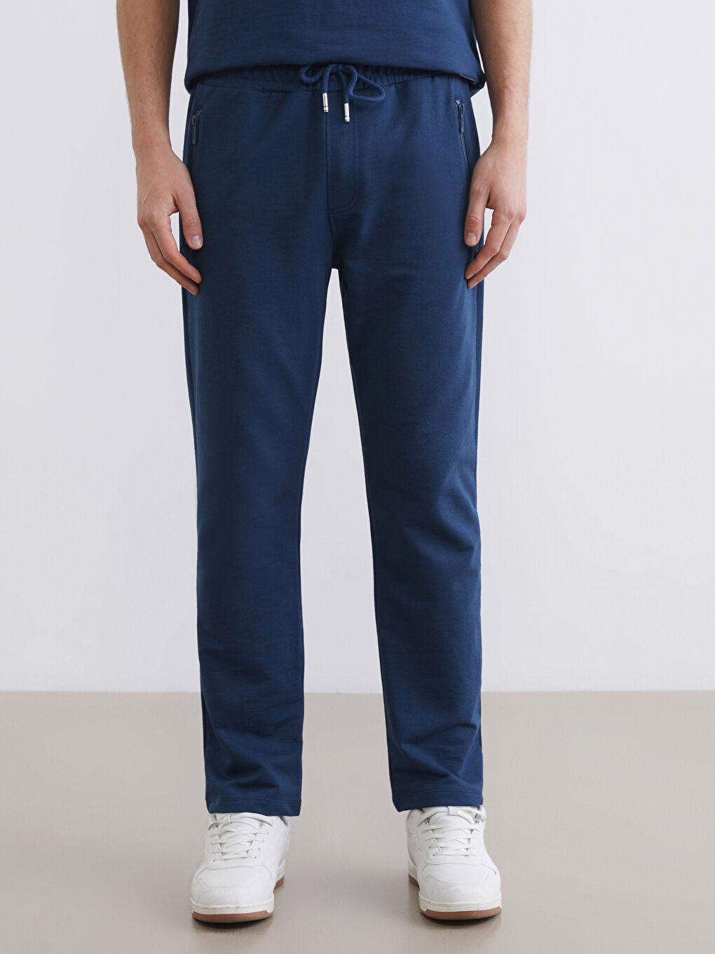 Petrol Standart Kalıp Erkek Eşofman Altı-1