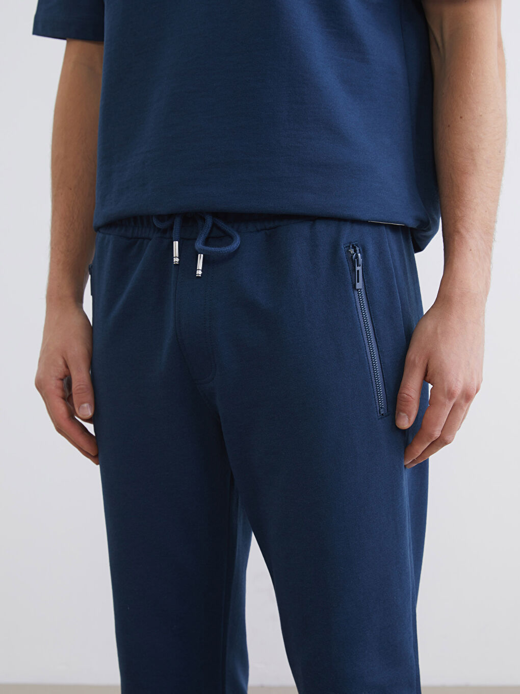 Petrol Standart Kalıp Erkek Eşofman Altı-2