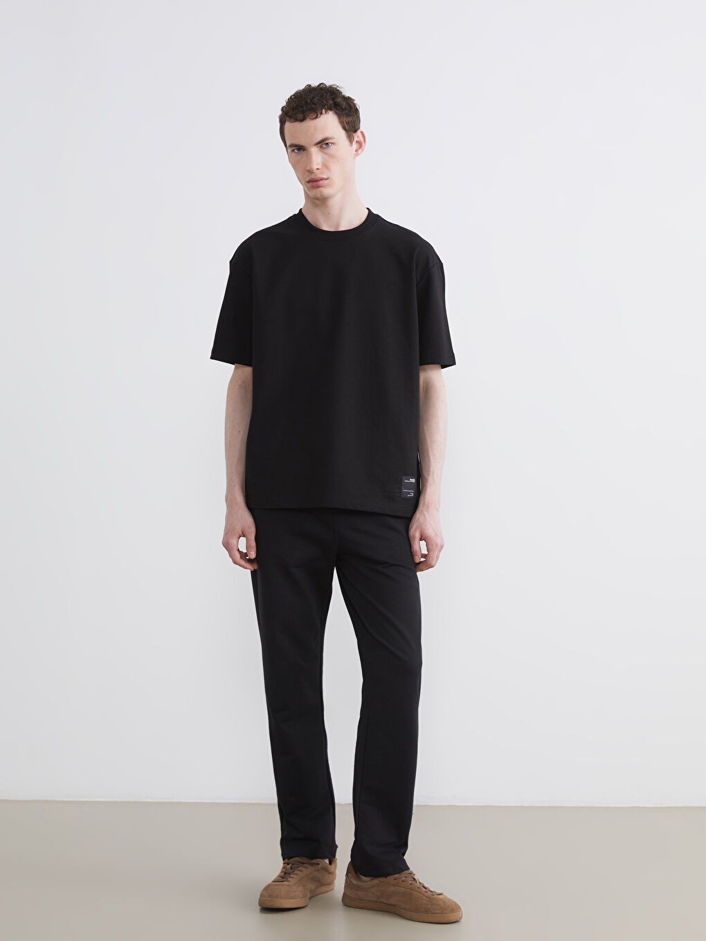 Siyah Standart Kalıp Erkek Eşofman Altı