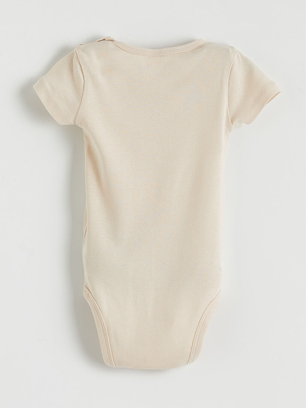 Bej Bisiklet Yaka Fil Baskılı Erkek Bebek Çıtçıtlı Body-1