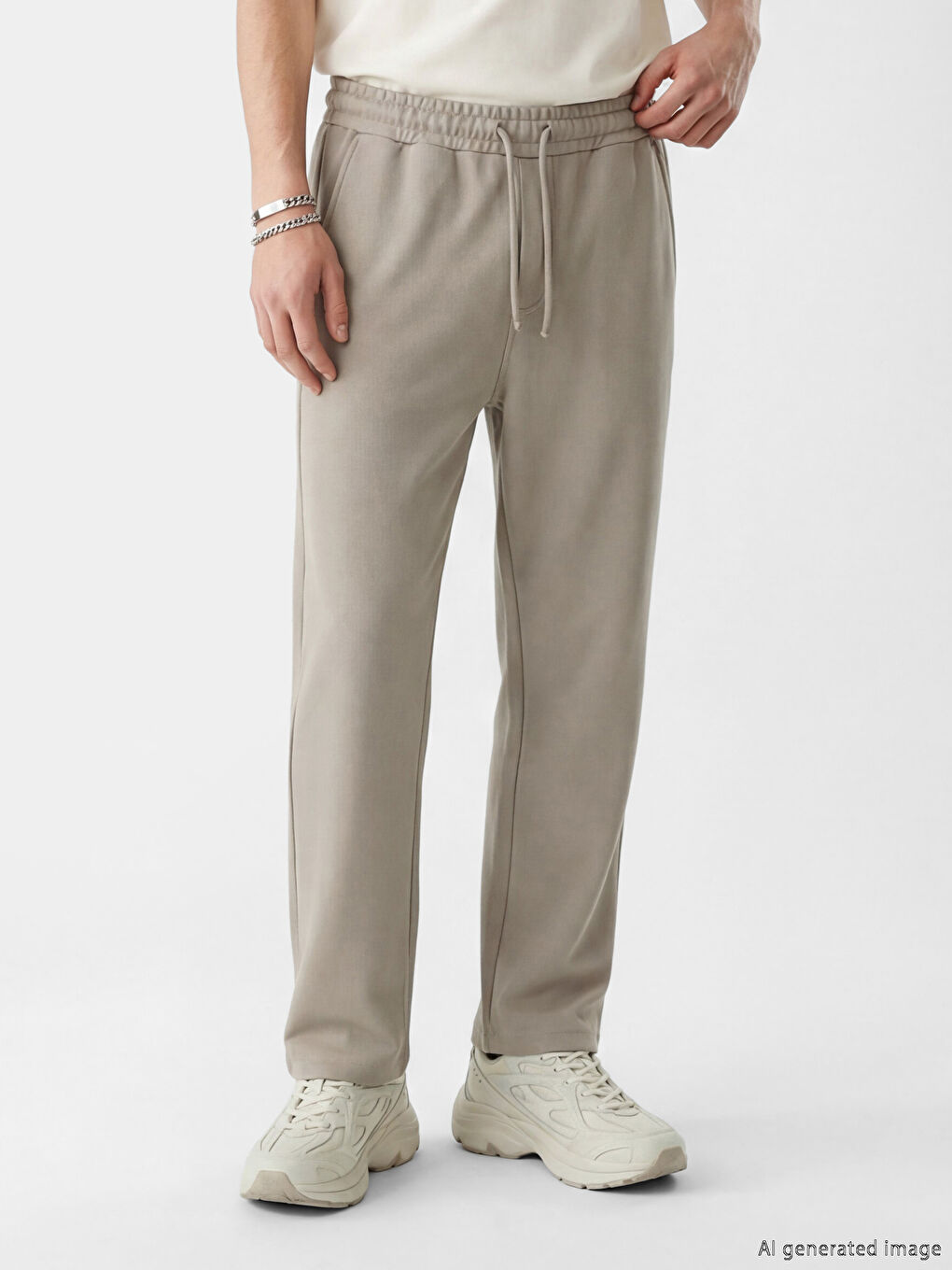 Kahverengi Standart Kalıp Erkek Eşofman Altı-1