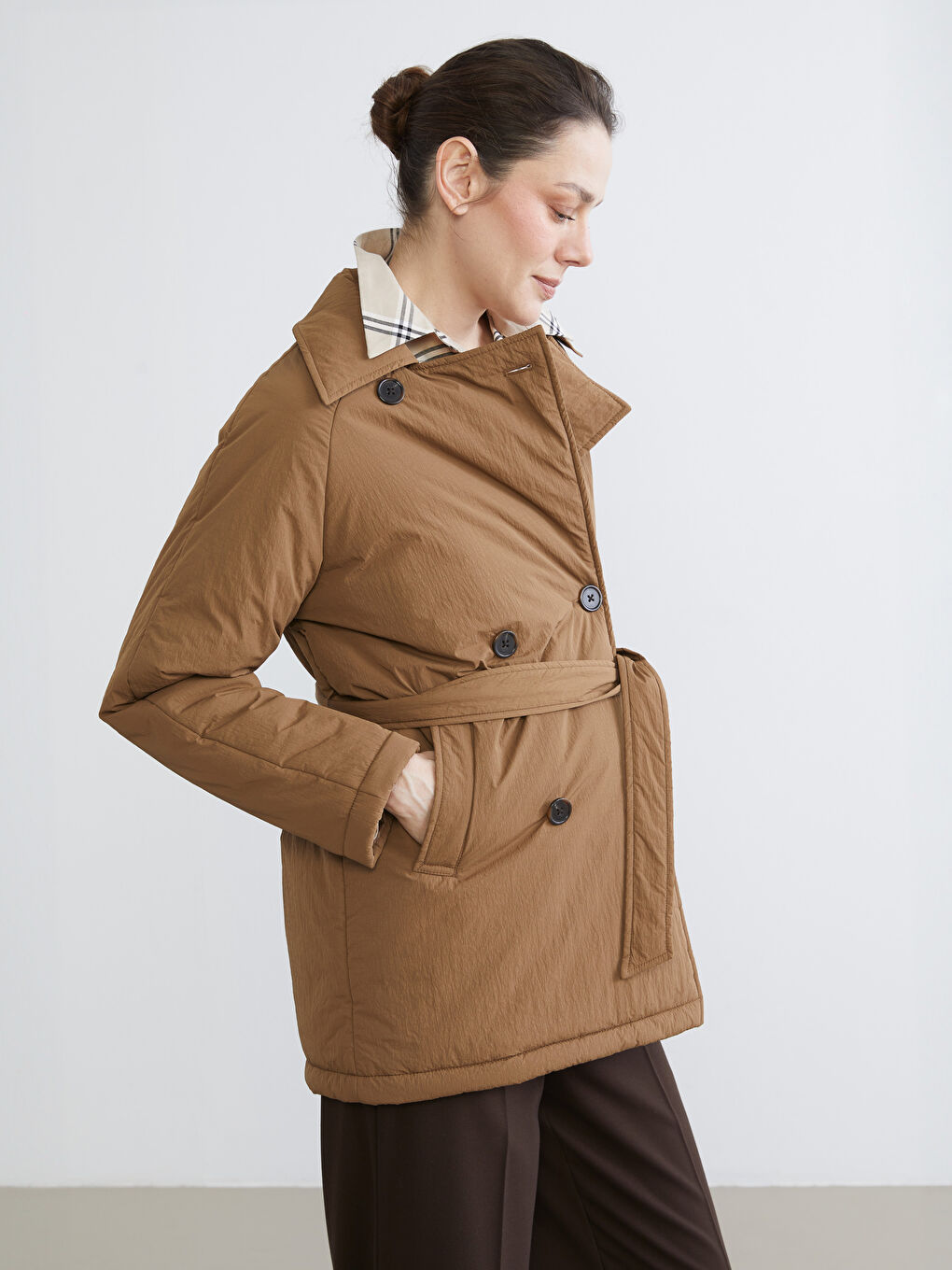 Shirt Collar Women's Puffer Jacket