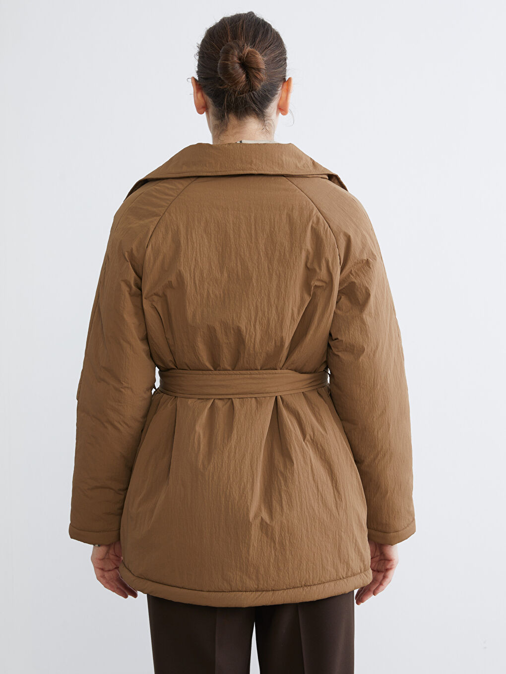 Shirt Collar Women's Puffer Jacket-4