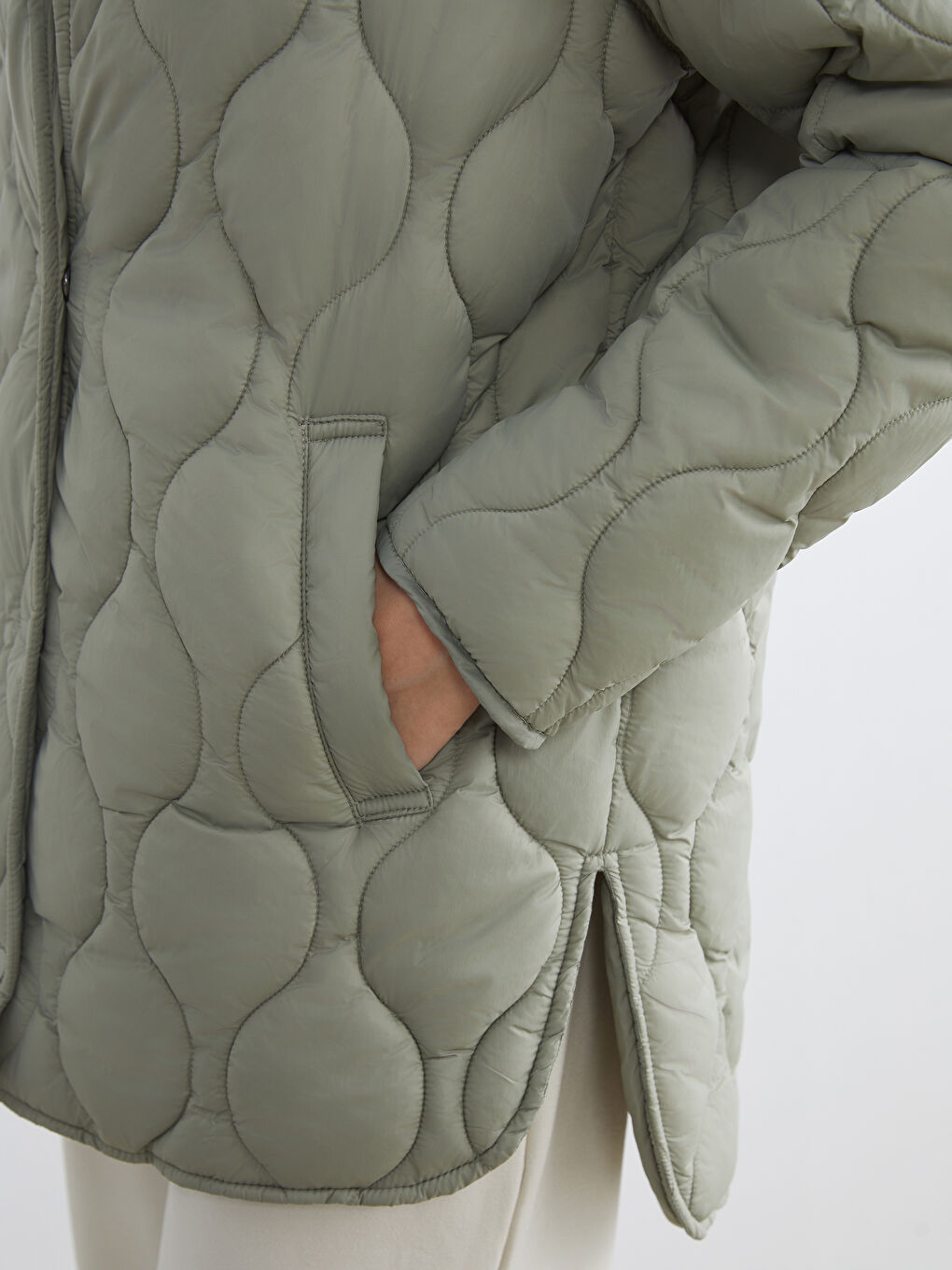 Woman GREEN Puffer Coat-2