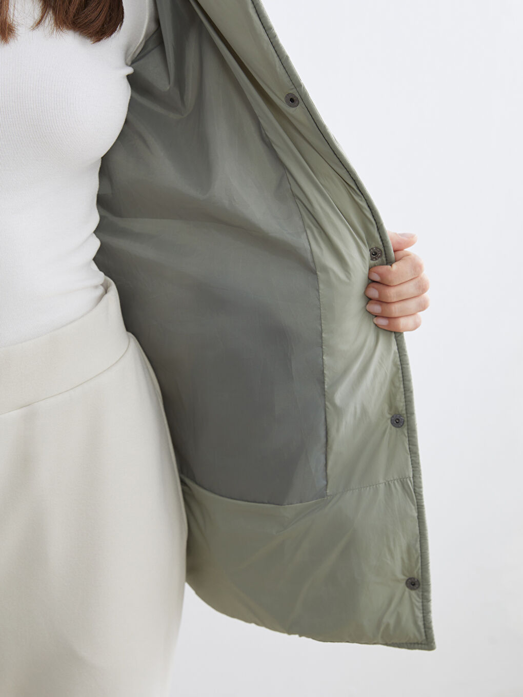 Woman GREEN Puffer Coat-3