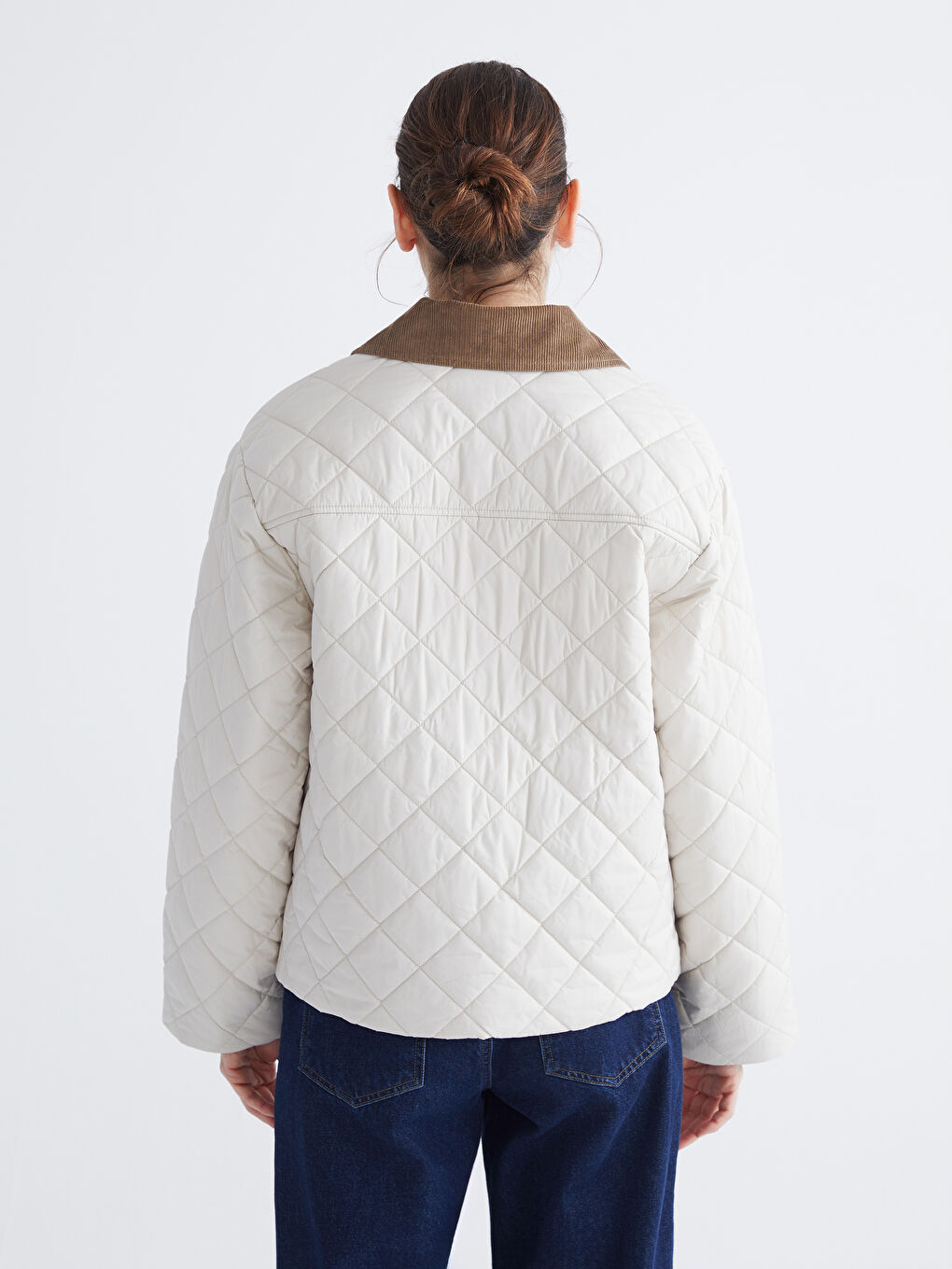 Velvet-Collar Quilted Puffer Jacket-4