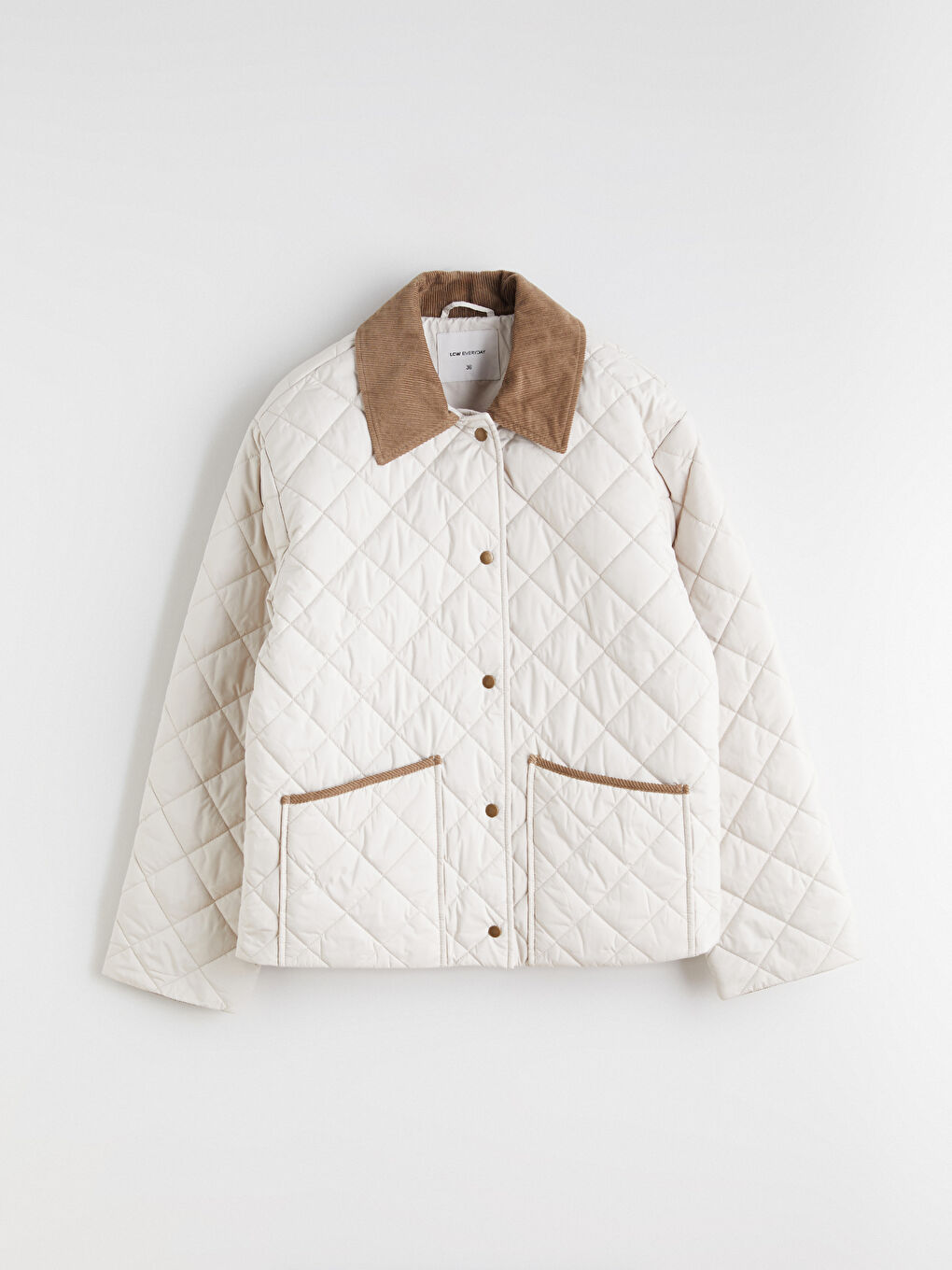 Velvet-Collar Quilted Puffer Jacket-5