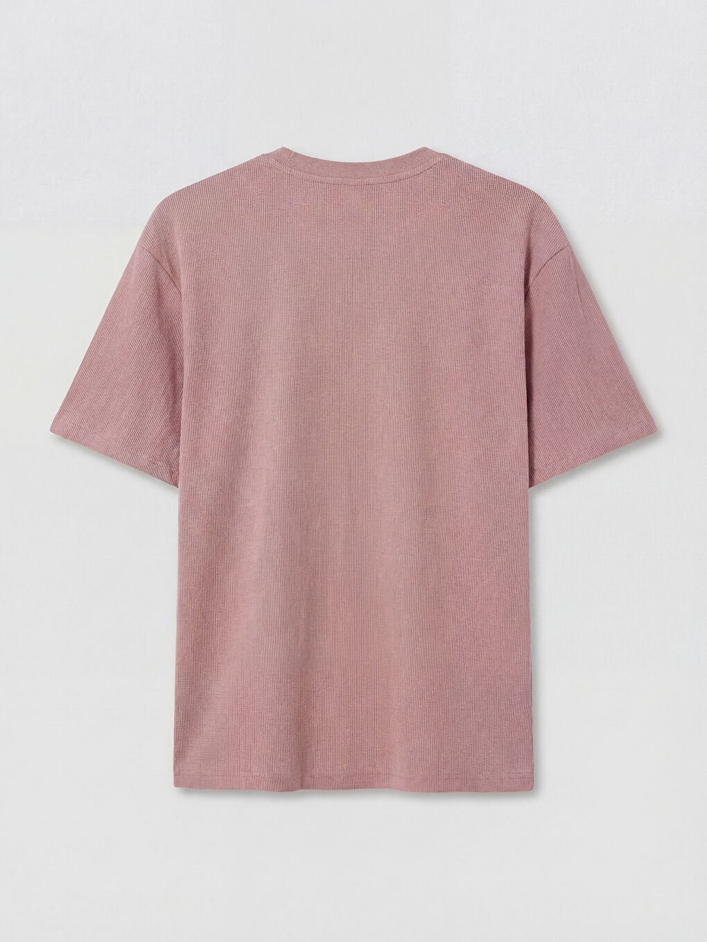 Pembe Bisiklet Yaka Erkek Tişört-1