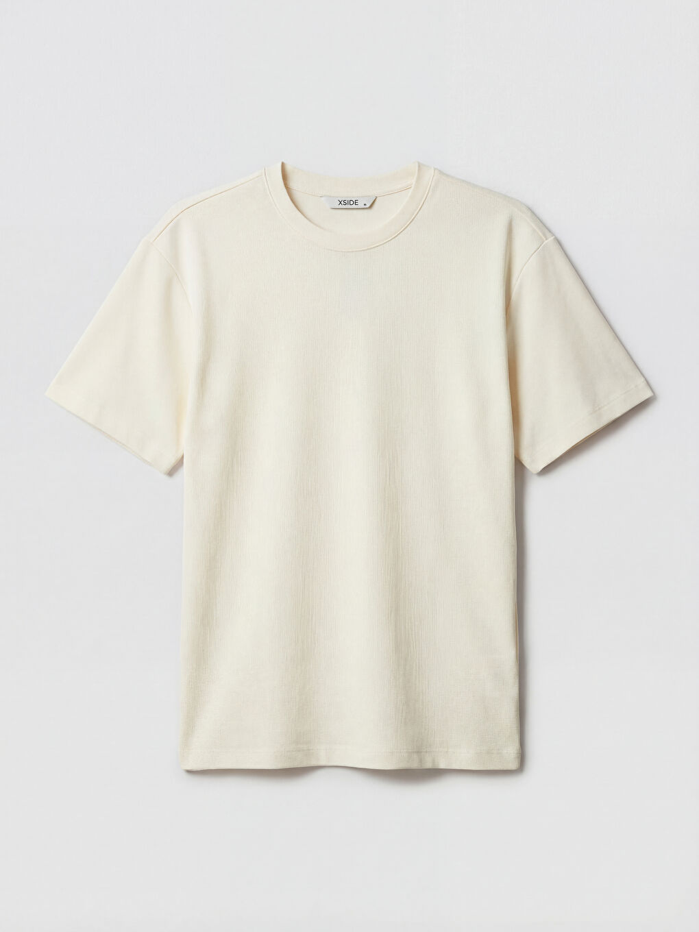 Ekru Bisiklet Yaka Erkek Tişört