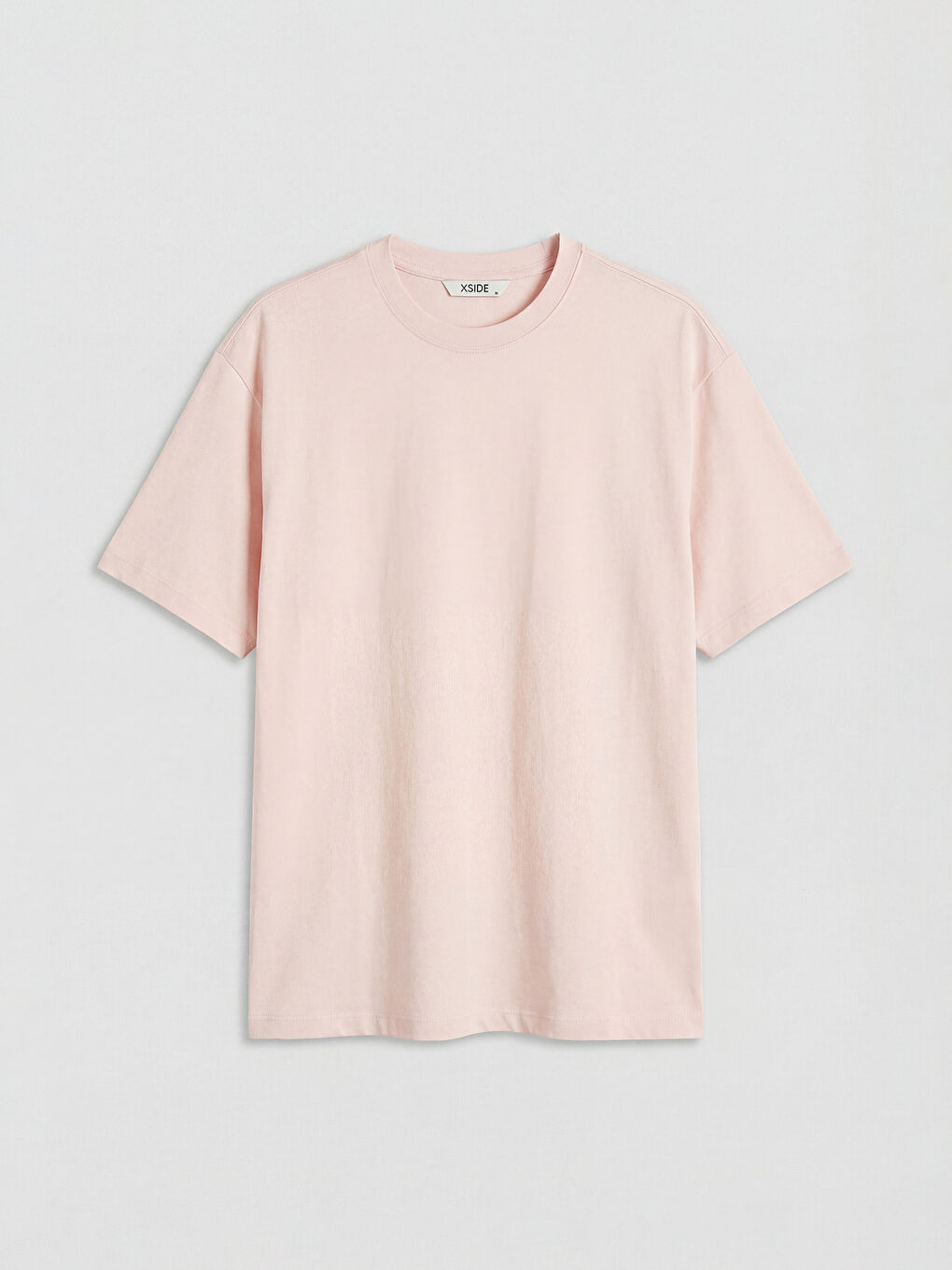 Pembe Bisiklet Yaka Erkek Tişört-4