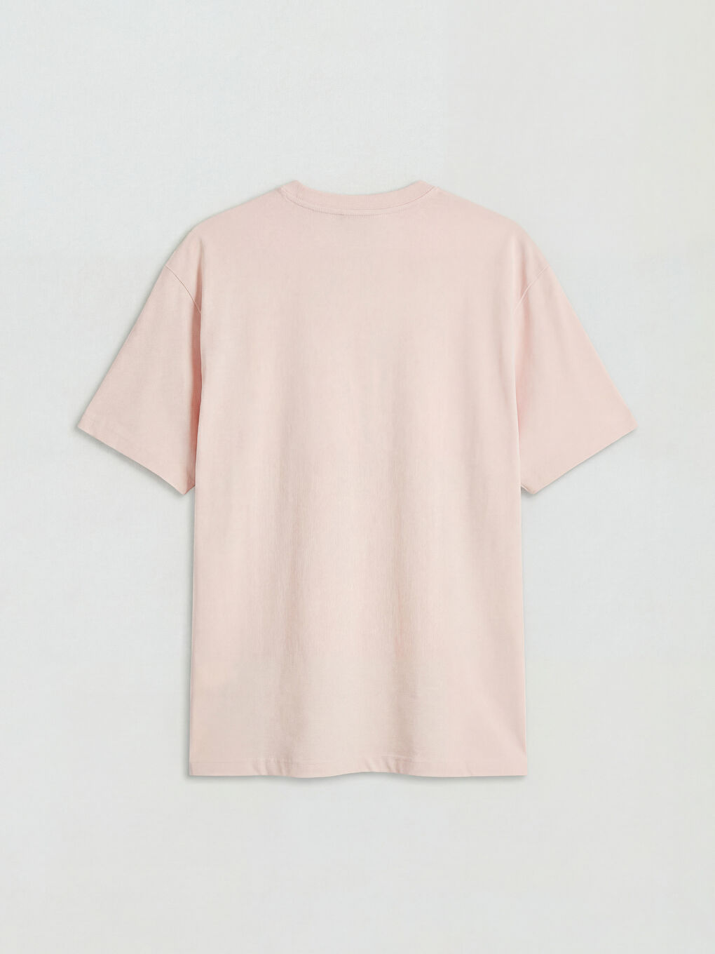 Pembe Bisiklet Yaka Erkek Tişört-5