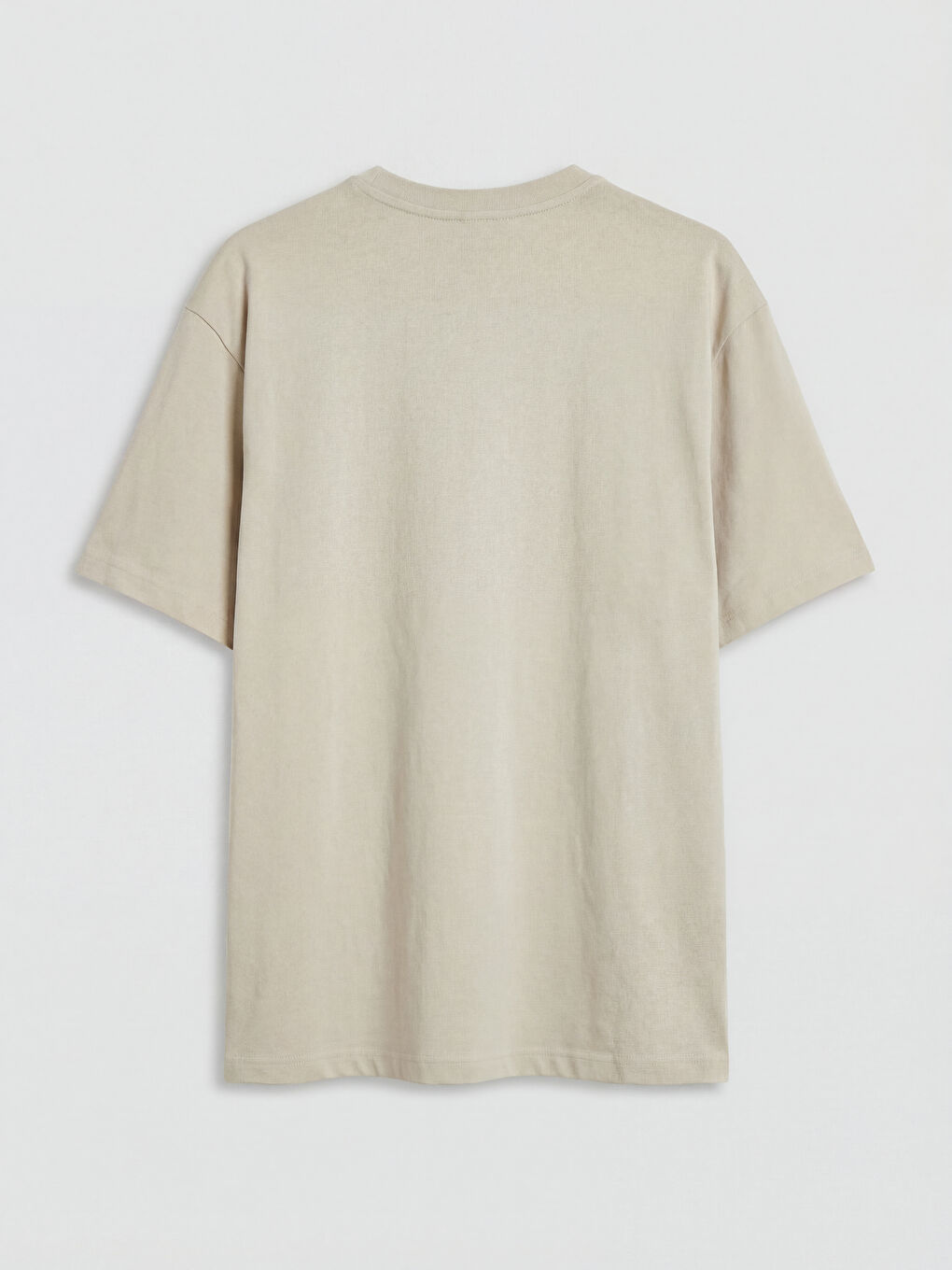 Gri Bisiklet Yaka Erkek Tişört-1