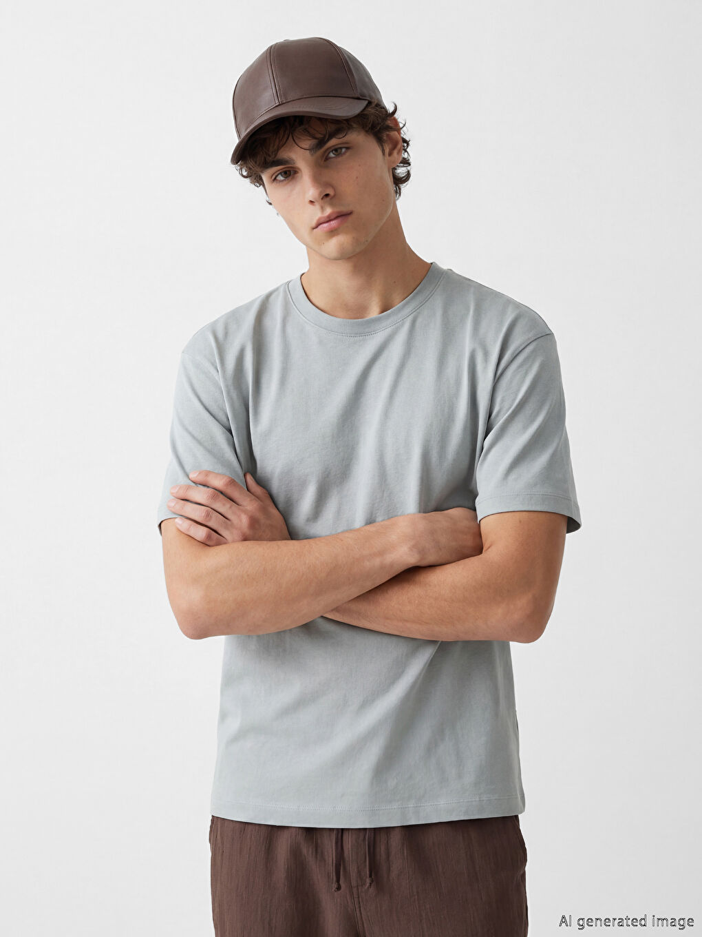 Yeşil Bisiklet Yaka Erkek Tişört