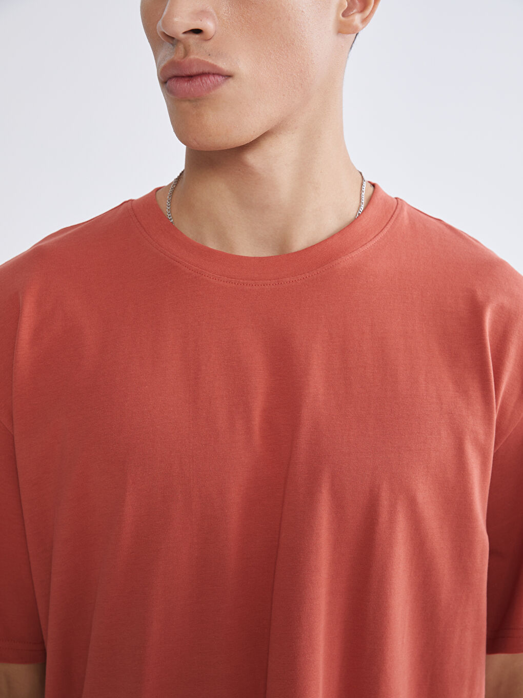 Kahverengi Bisiklet Yaka Erkek Tişört-2