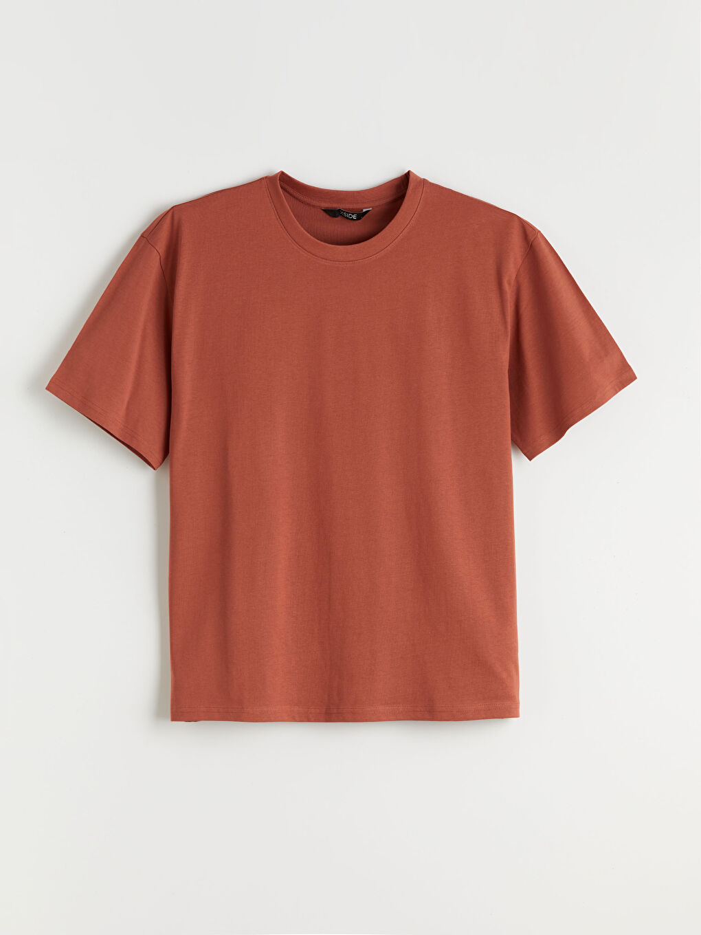 Kahverengi Bisiklet Yaka Erkek Tişört-4