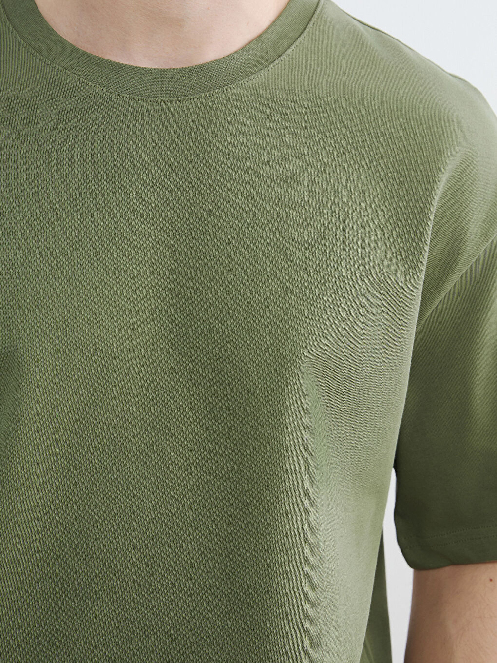 Haki Bisiklet Yaka Erkek Tişört-2